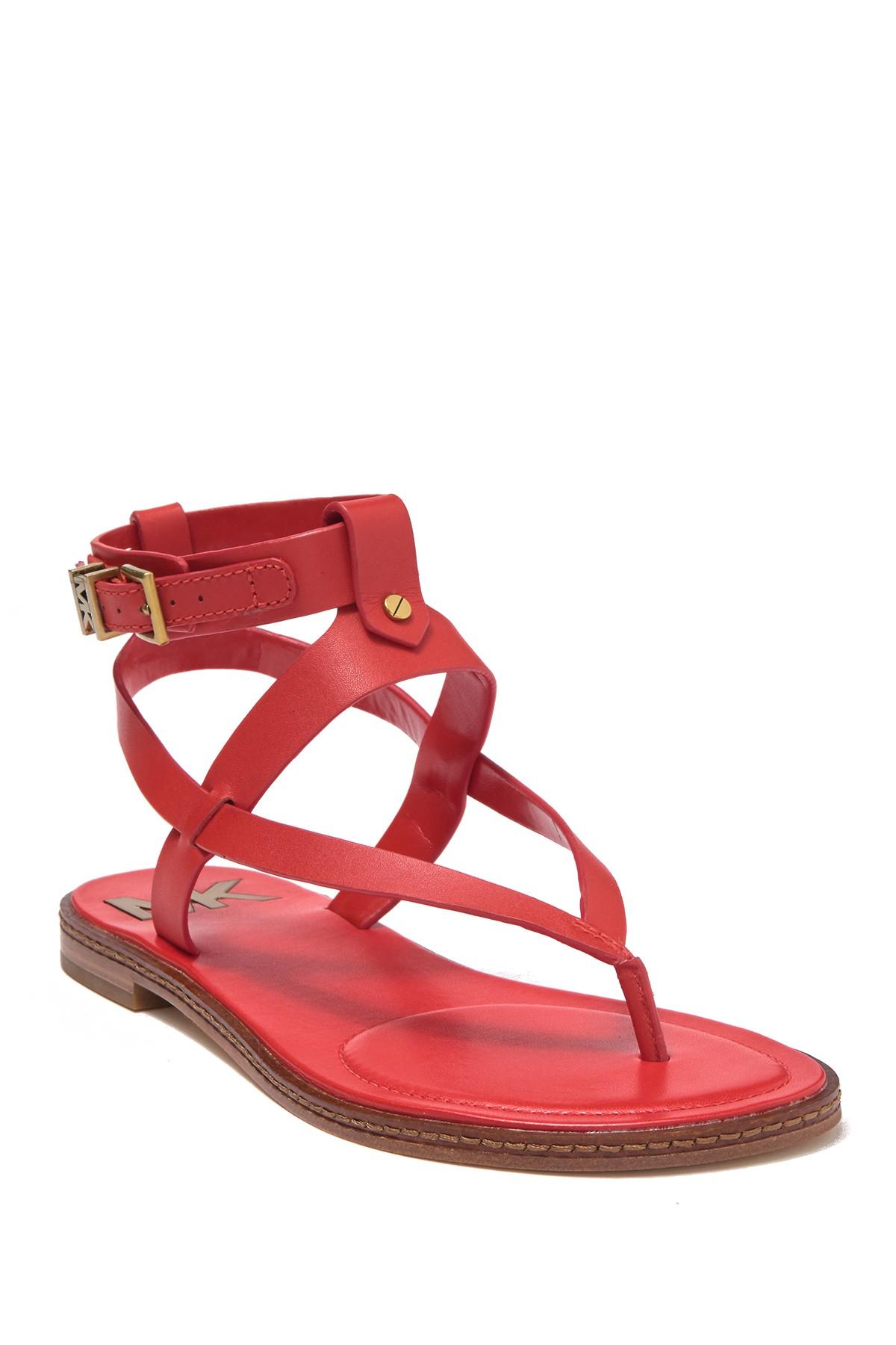 MICHAEL Michael Kors Pearson Thong Sandal in Red - Lyst