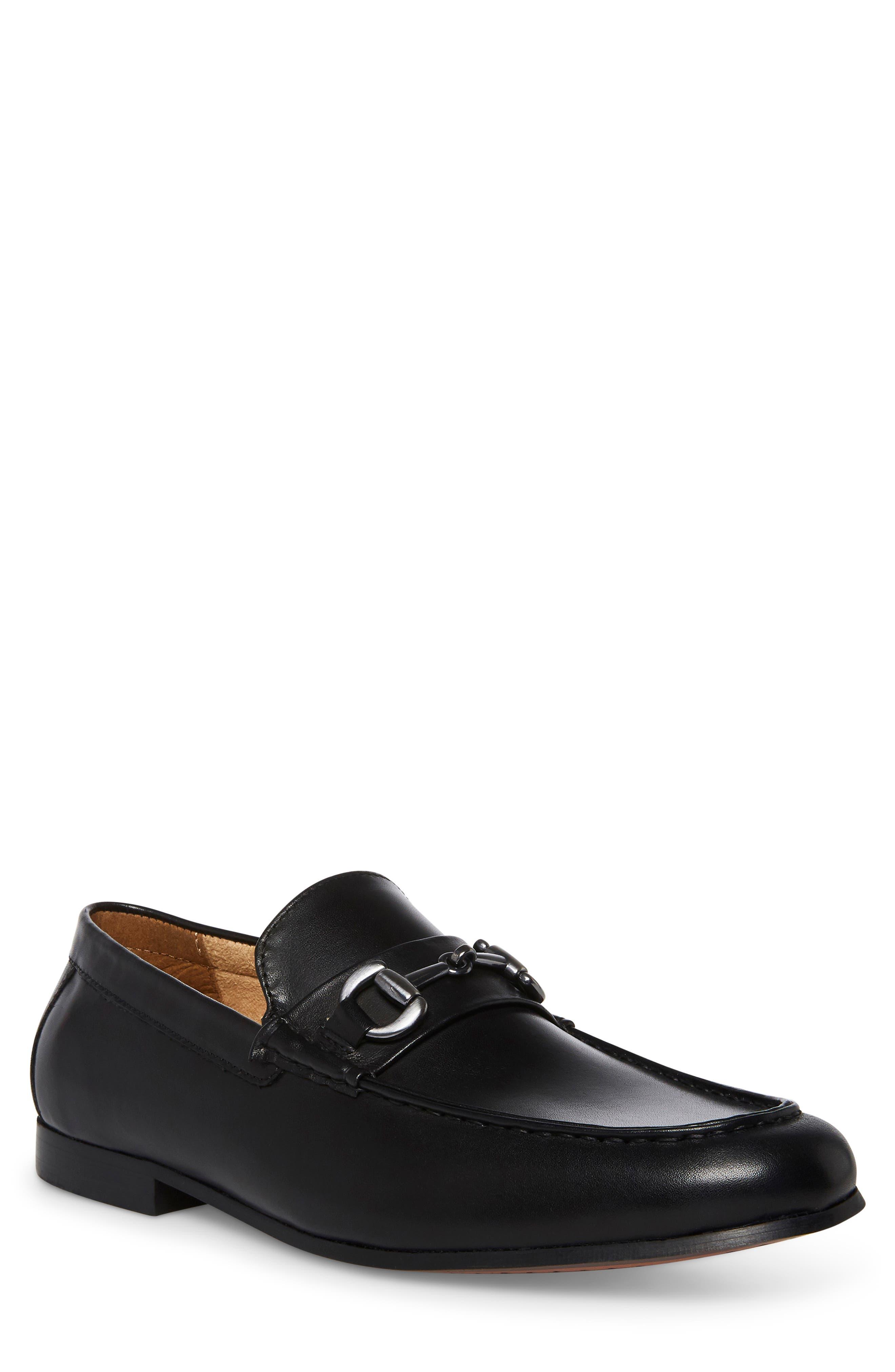 Steve Madden Horsebit Loafer In Black Leather At Nordstrom Rack for Men