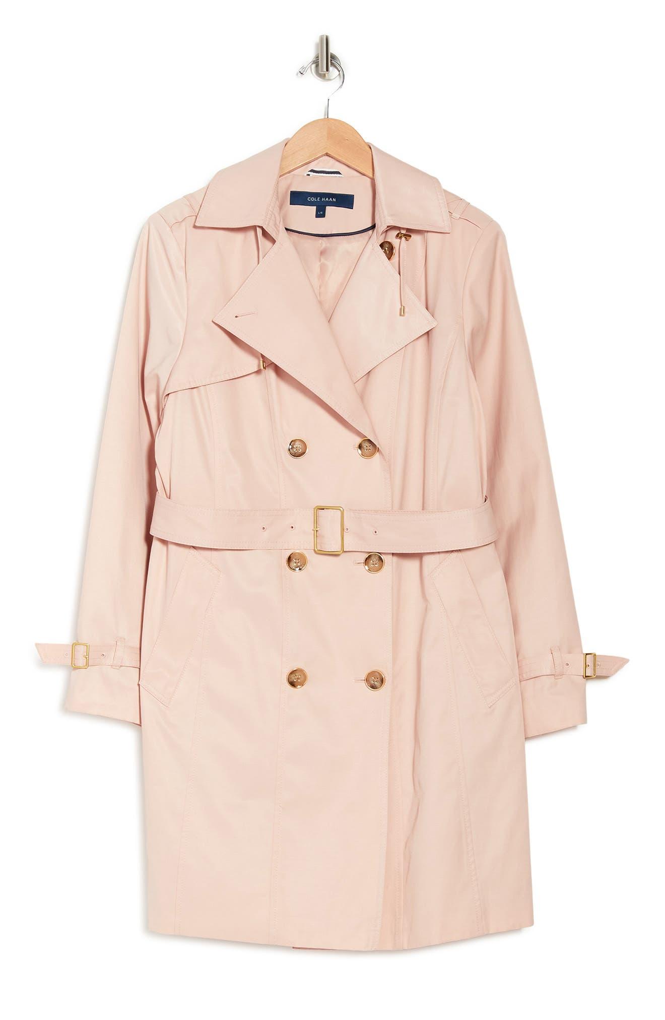 Cole Haan Womens Double Breasted Trench Coat Rain Jacket