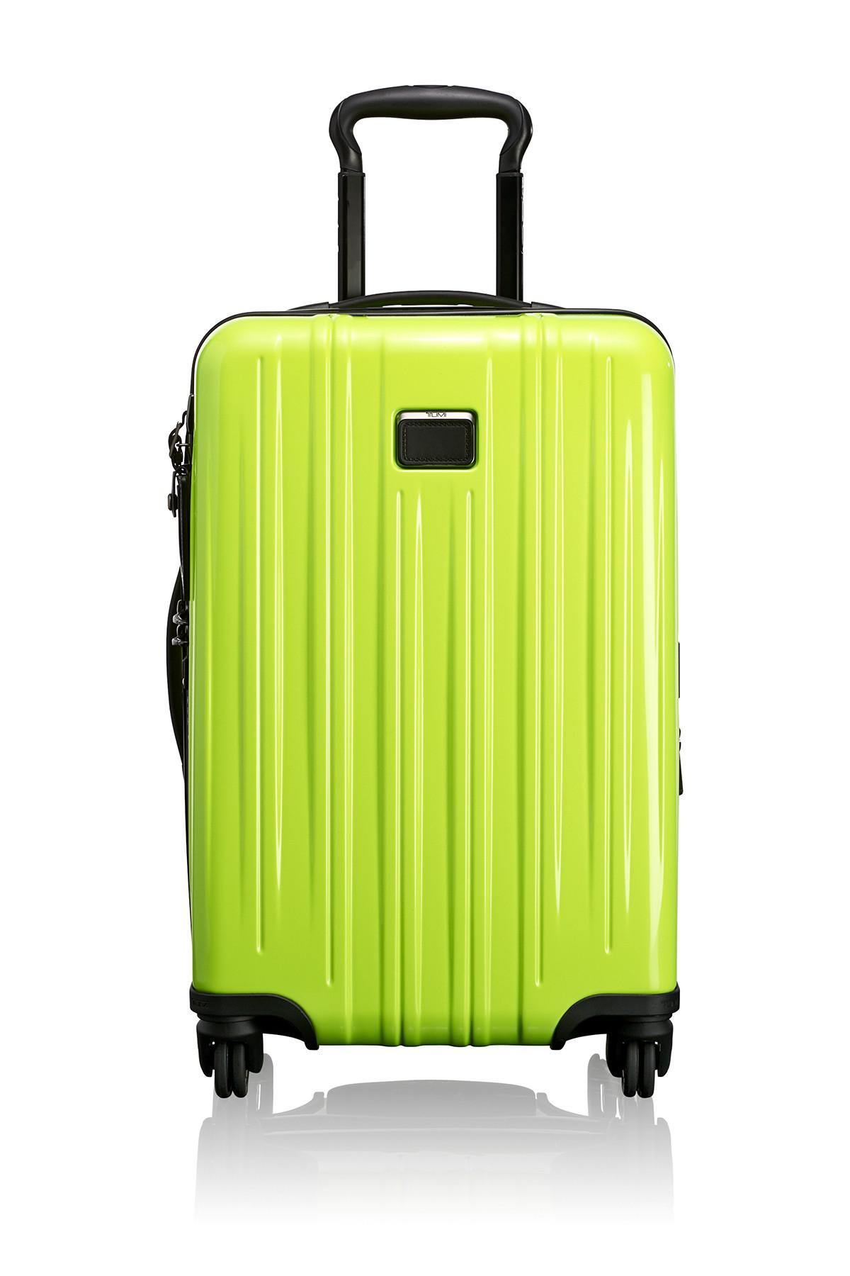 tumi green luggage