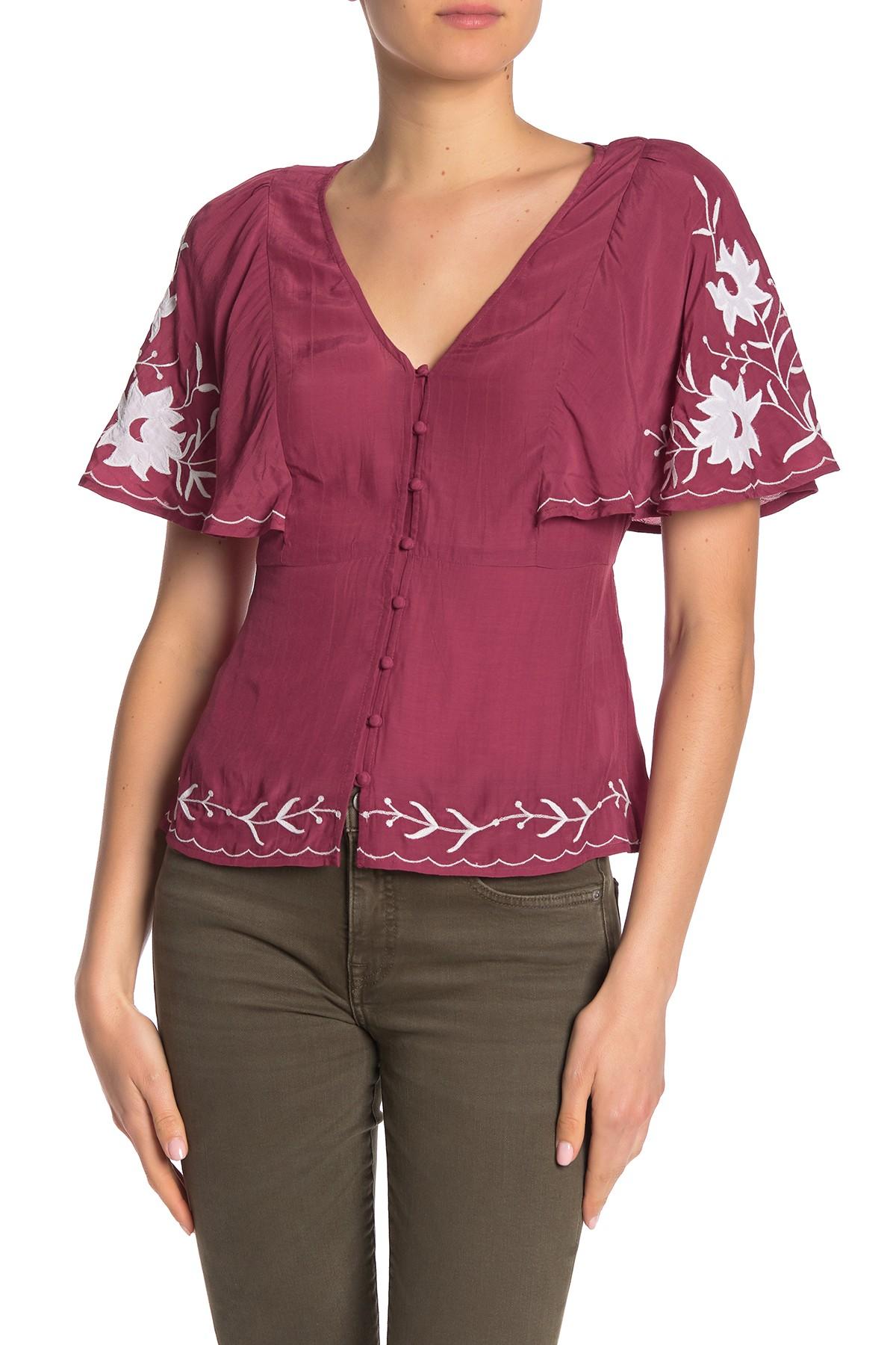 v neck flutter sleeve top v neck flutter sleeve top