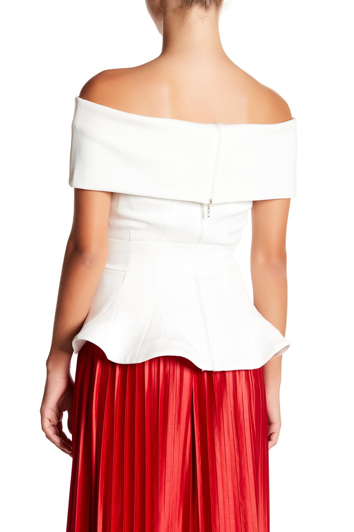 Gracia Folded Off-the-shoulder Peplum in White | Lyst