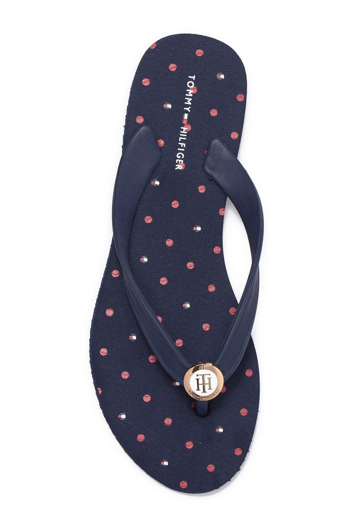 tommy hilfiger rose gold flip flops