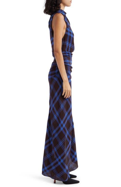 A.L.C. Iggy Plaid Ruched Asymmetric Hem Dress in Blue | Lyst