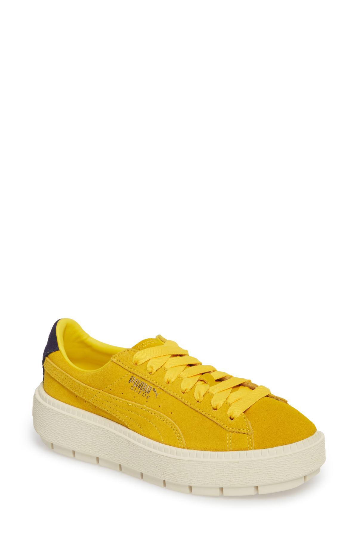 puma platform trace sneakers in yellow puma platform trace sneakers in yellow