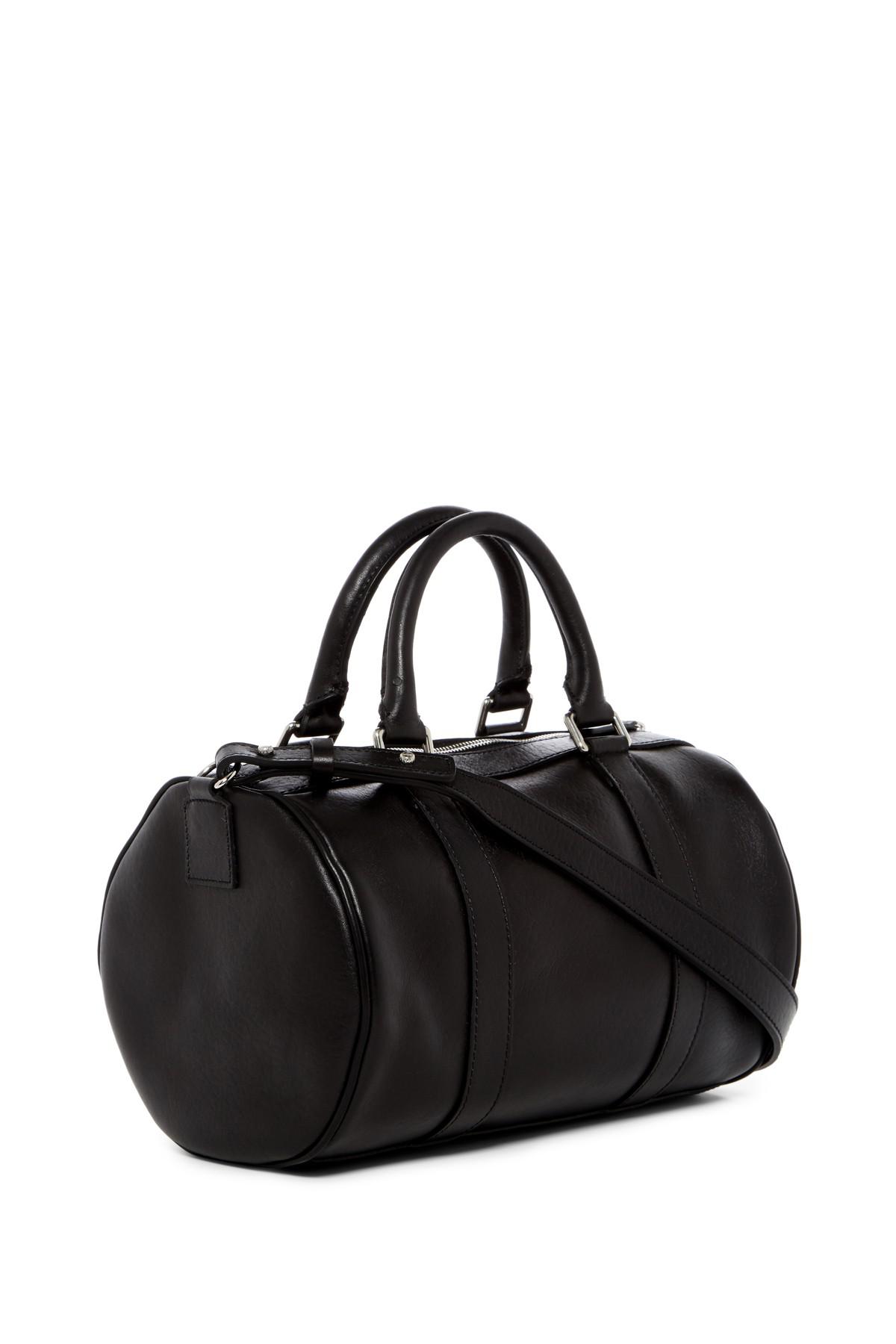 small leather duffle bag