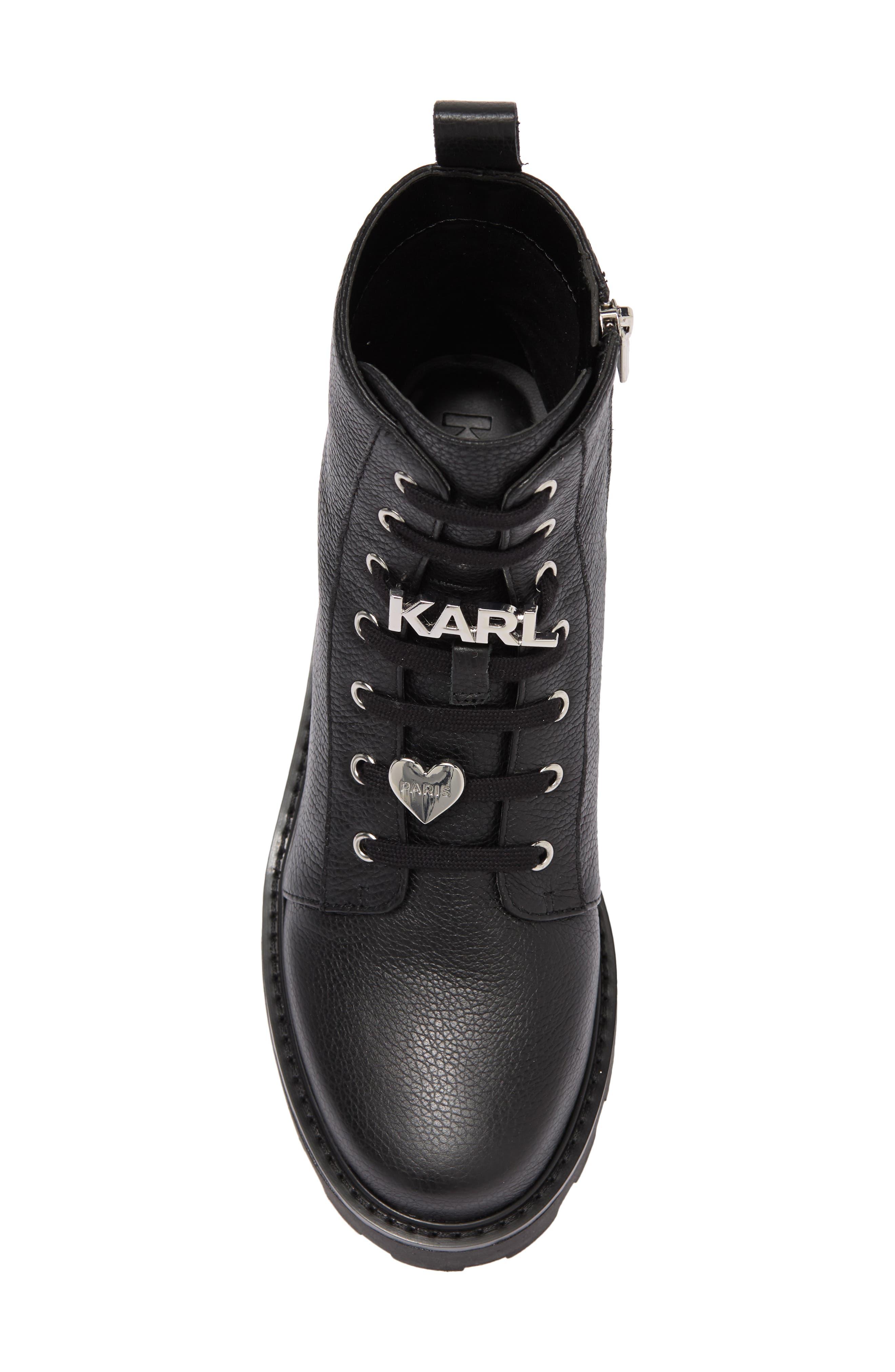 Karl Lagerfeld Monica Combat Boots in Black | Lyst