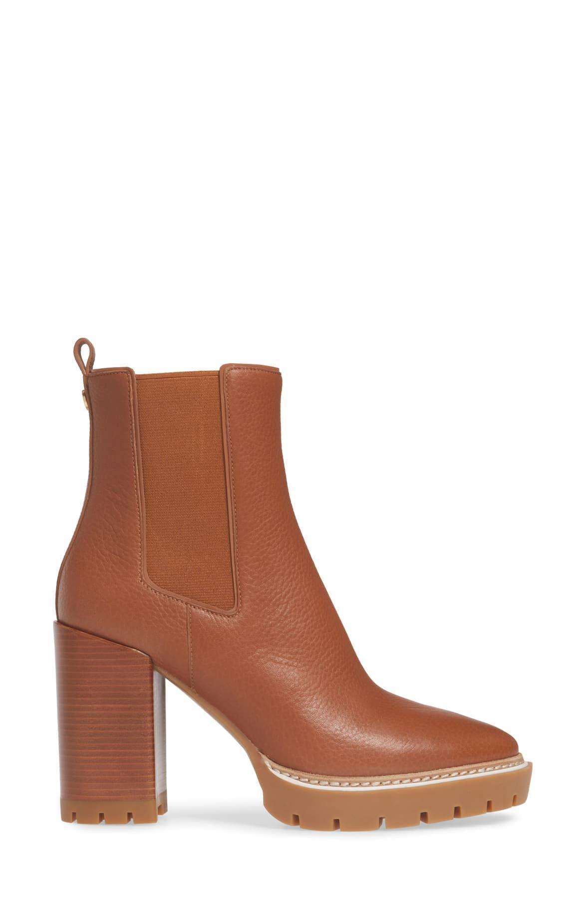 Tory Burch Leather Miller Chelsea Boot in Dark Tan / Tan (Brown) - Lyst