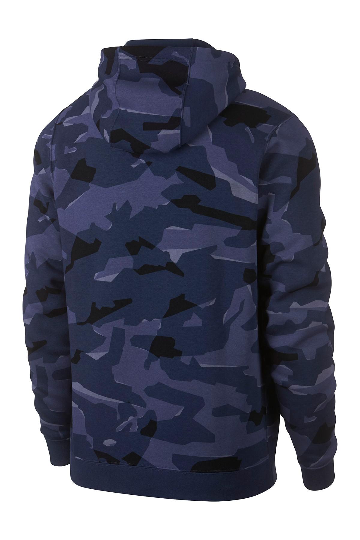 Nike Club Camouflage Fleece Hoodie in Midnight Navy/White (Blue) for Men |  Lyst