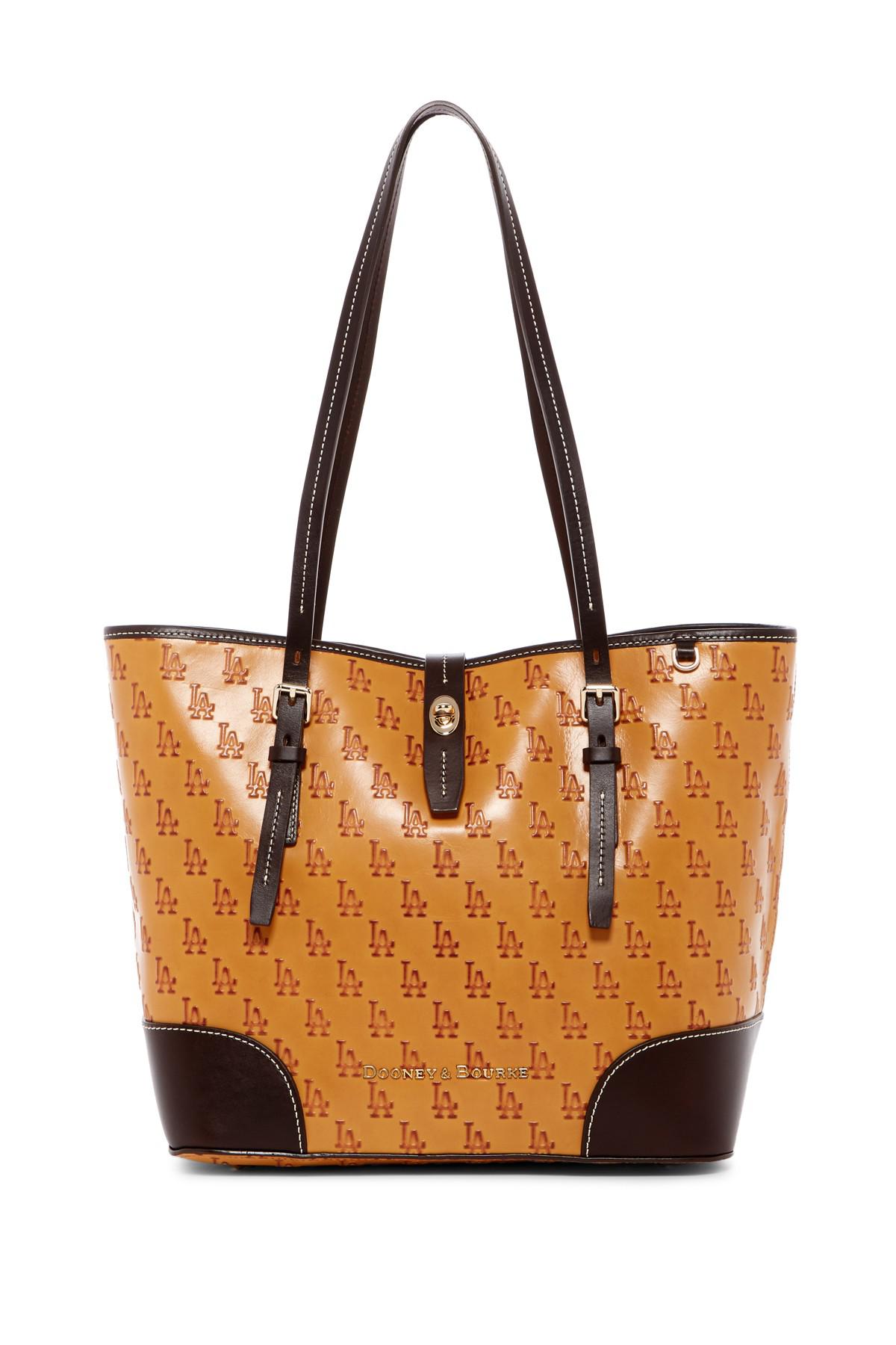 Dooney & Bourke Los Angeles Dodgers Leather Shopper Tote in Brown