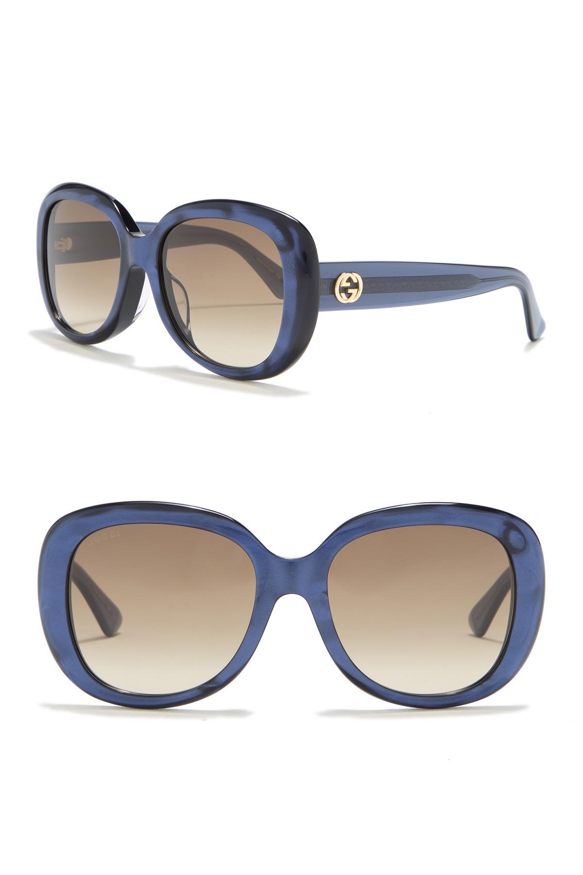 Gucci 55mm Oversize Sunglasses in Blue - Lyst