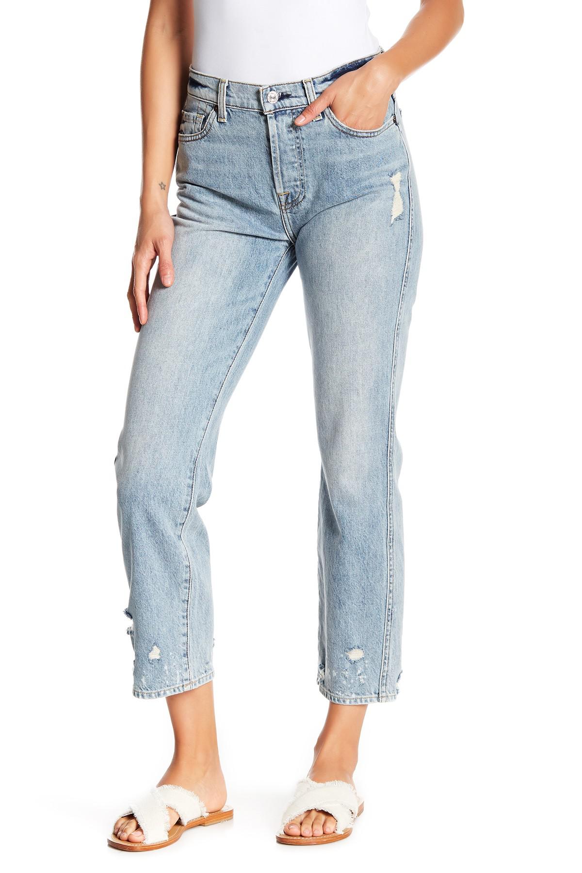 7 for all mankind edie high waist crop straight