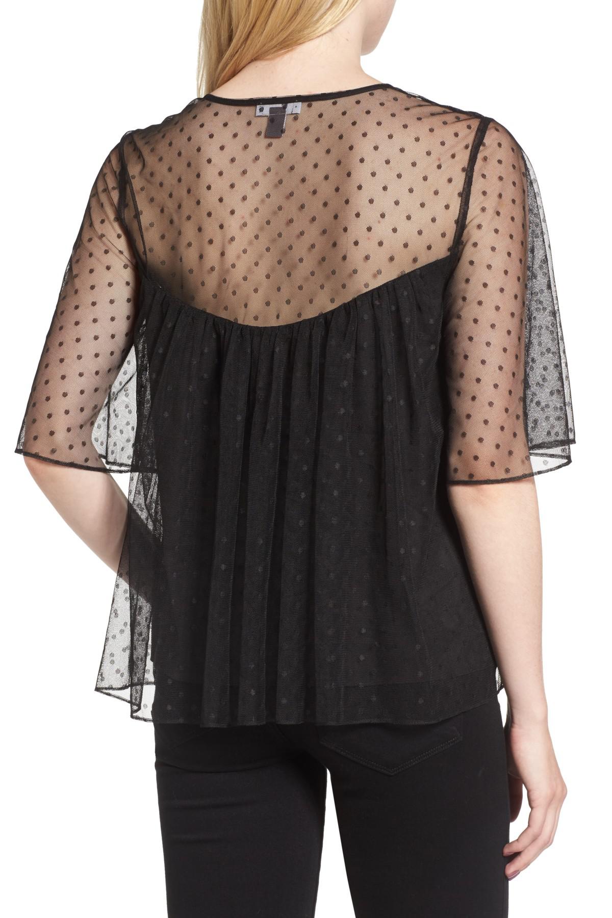 chelsea28 lace & swiss dot dress