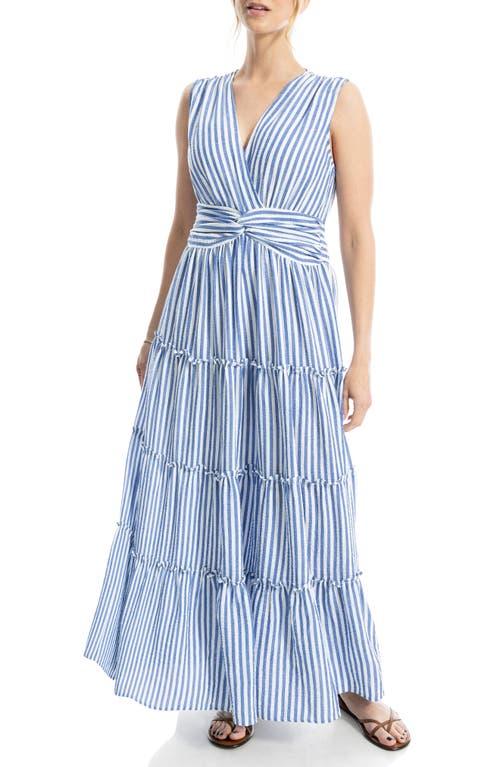 chinese dress ladies Max Studio Women's Sleeveless Stripe Maxi Knit Dress,  Mustard/Black/White-673, Small at Amazon Women's Clothing store main image 1