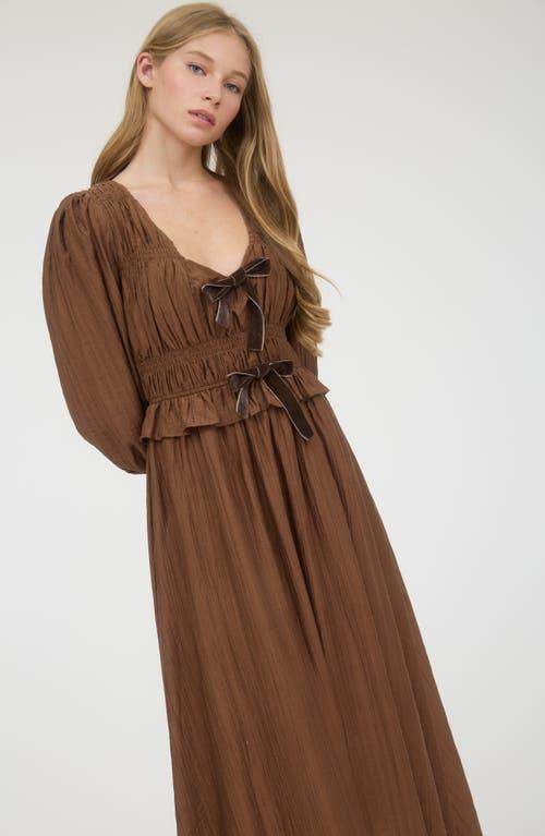 brown dress nordstrom rack AUGUST SKY Three-Quarter Sleeve Maxi in affordable boho wedding dresses Gloria Lace Maxi Dress Size:XXXS(6/12mos)