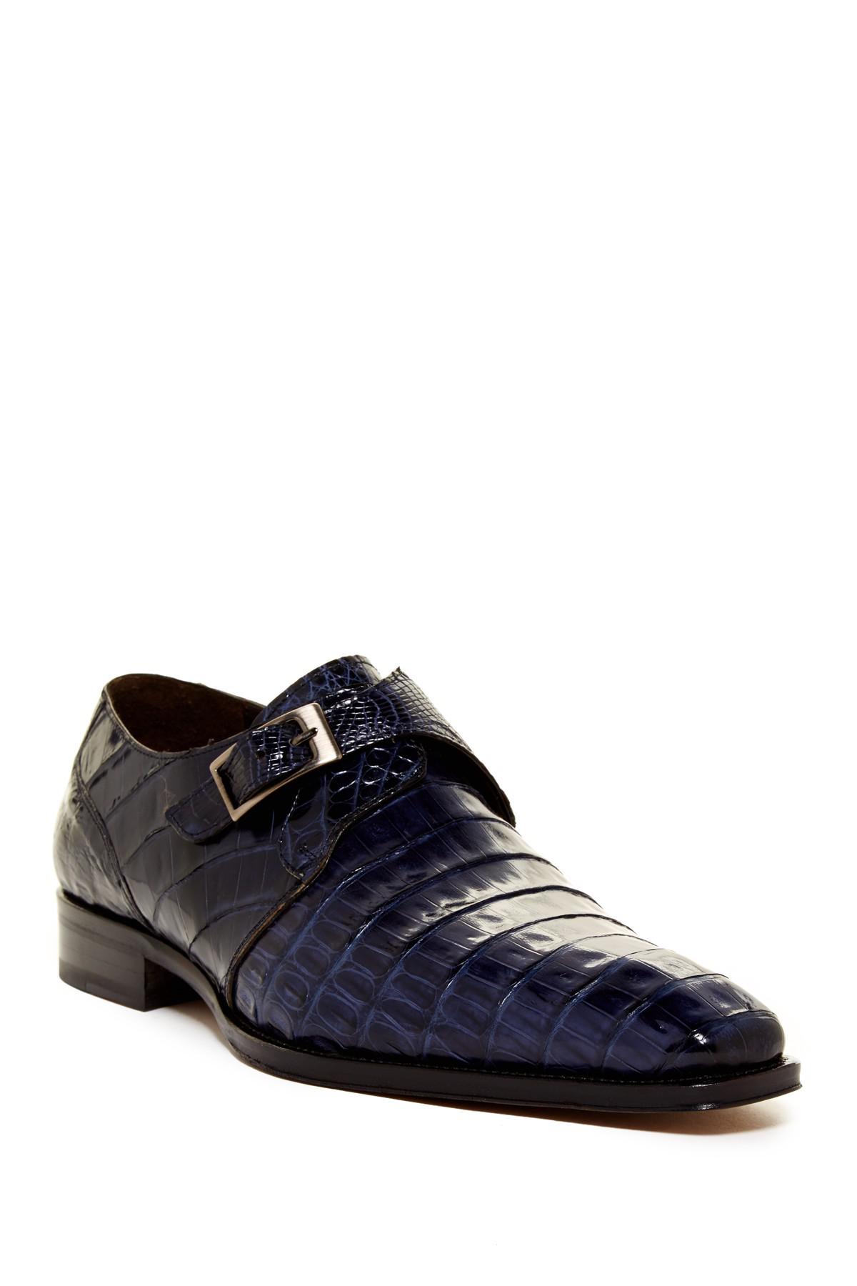 mezlan gables genuine crocodile monk strap shoe