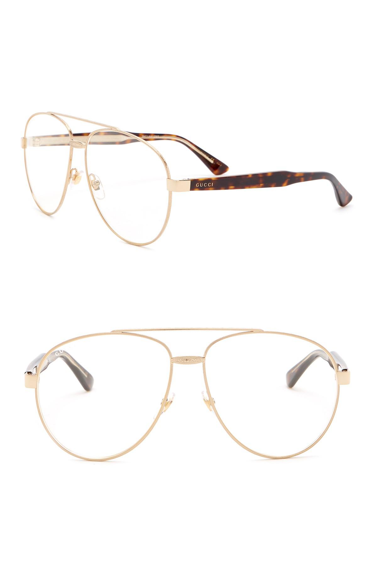 gucci 61mm aviator optical frames