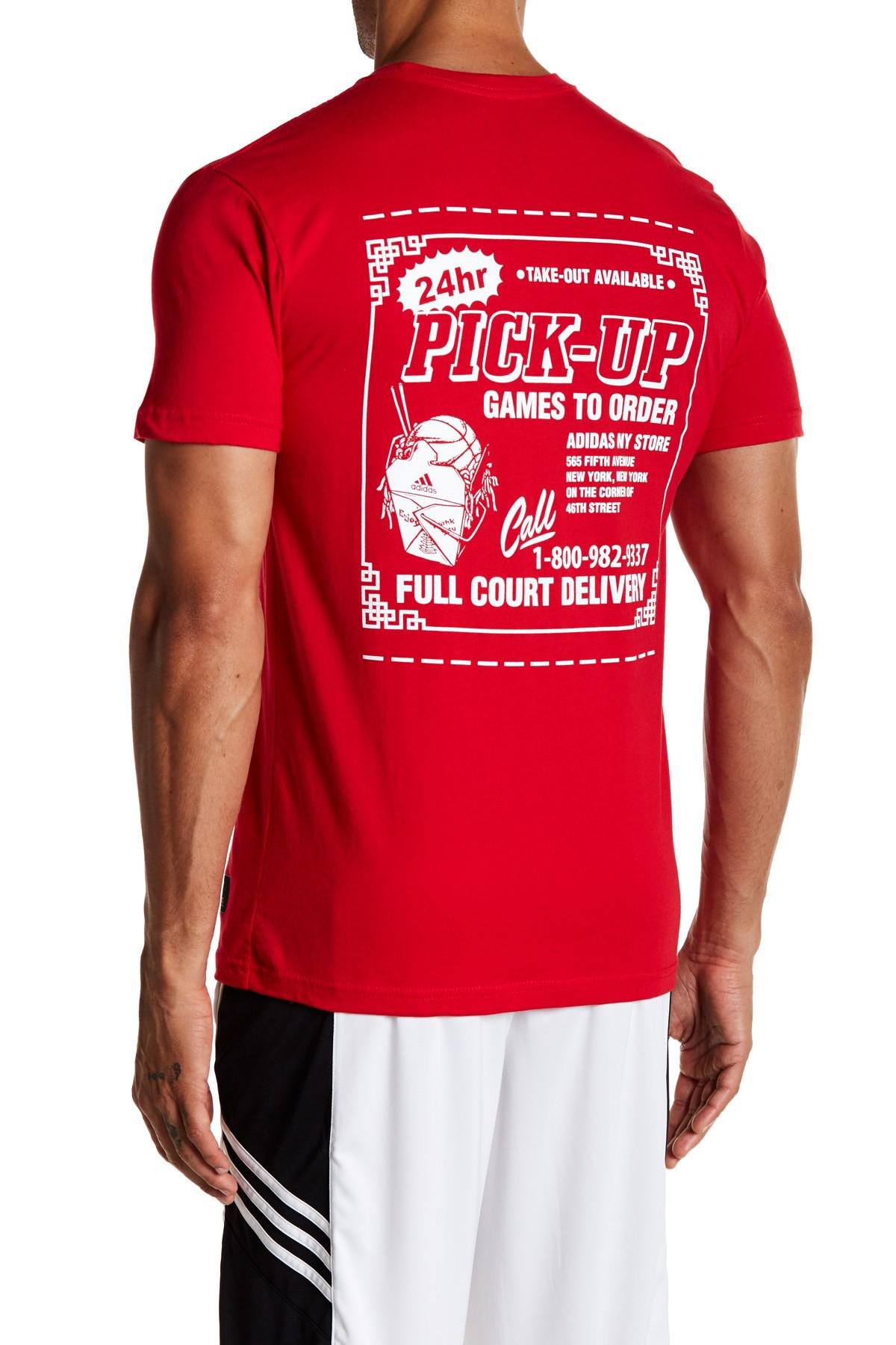 adidas Originals Cotton Pick Up Games Tee in Red for Men | Lyst