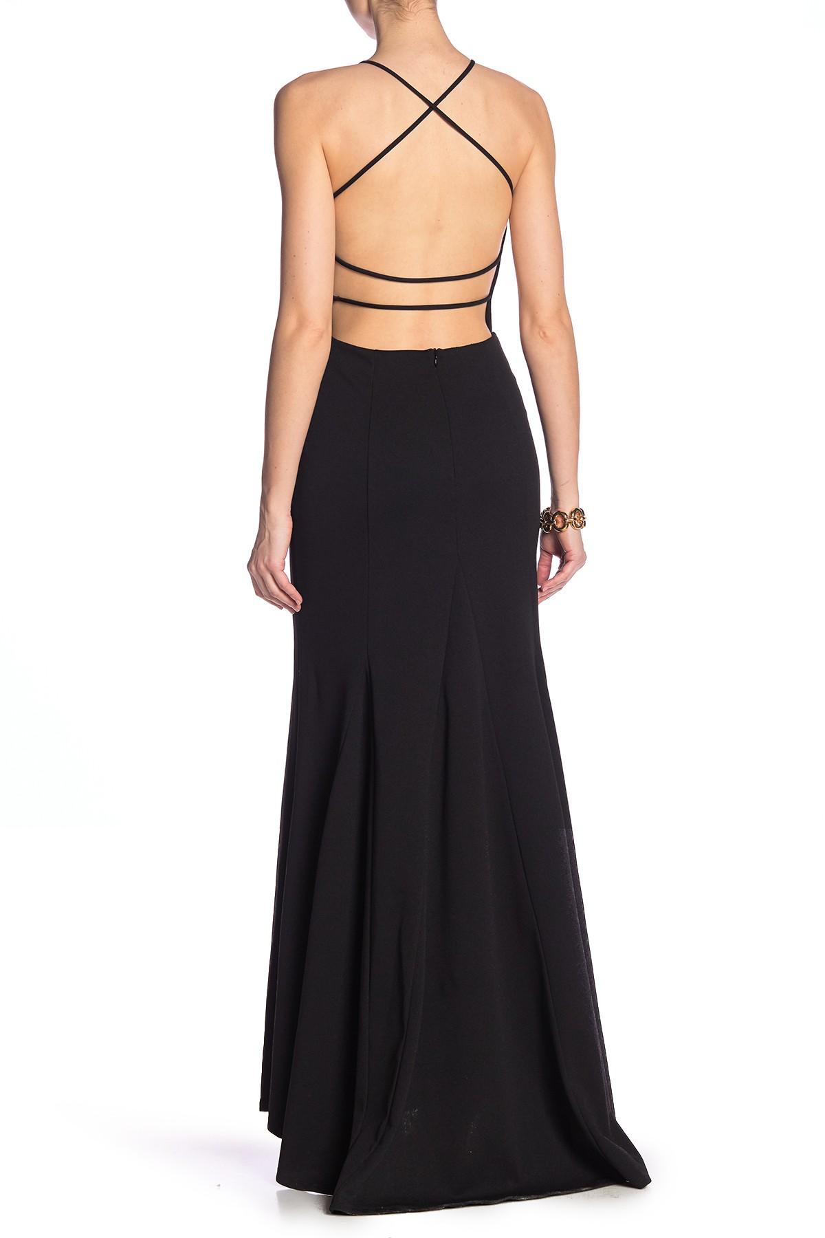 halter top open back dress