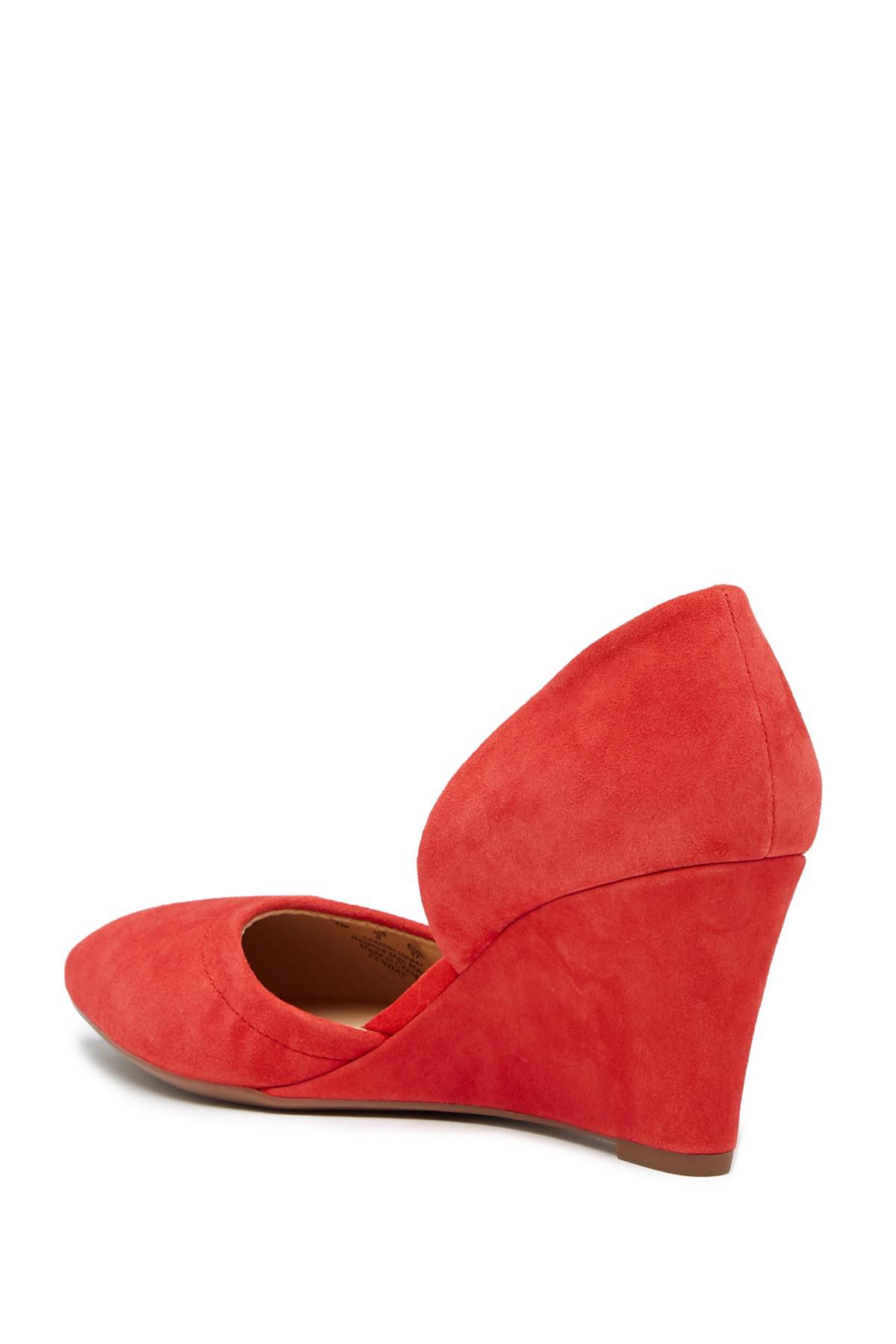 franco sarto red wedges