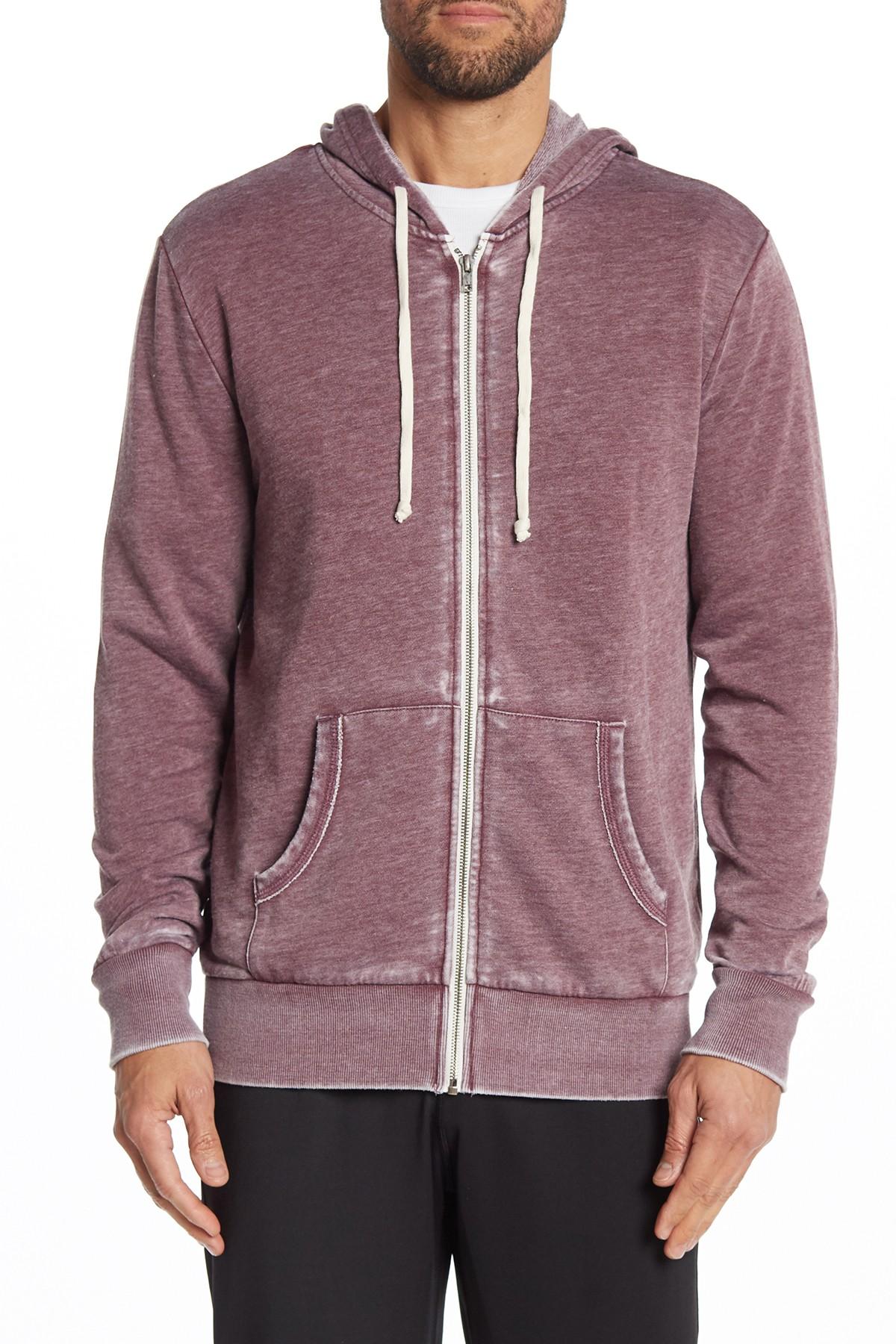 Alternative Apparel Cotton Laid Back Zip Front Hoodie in Purple for