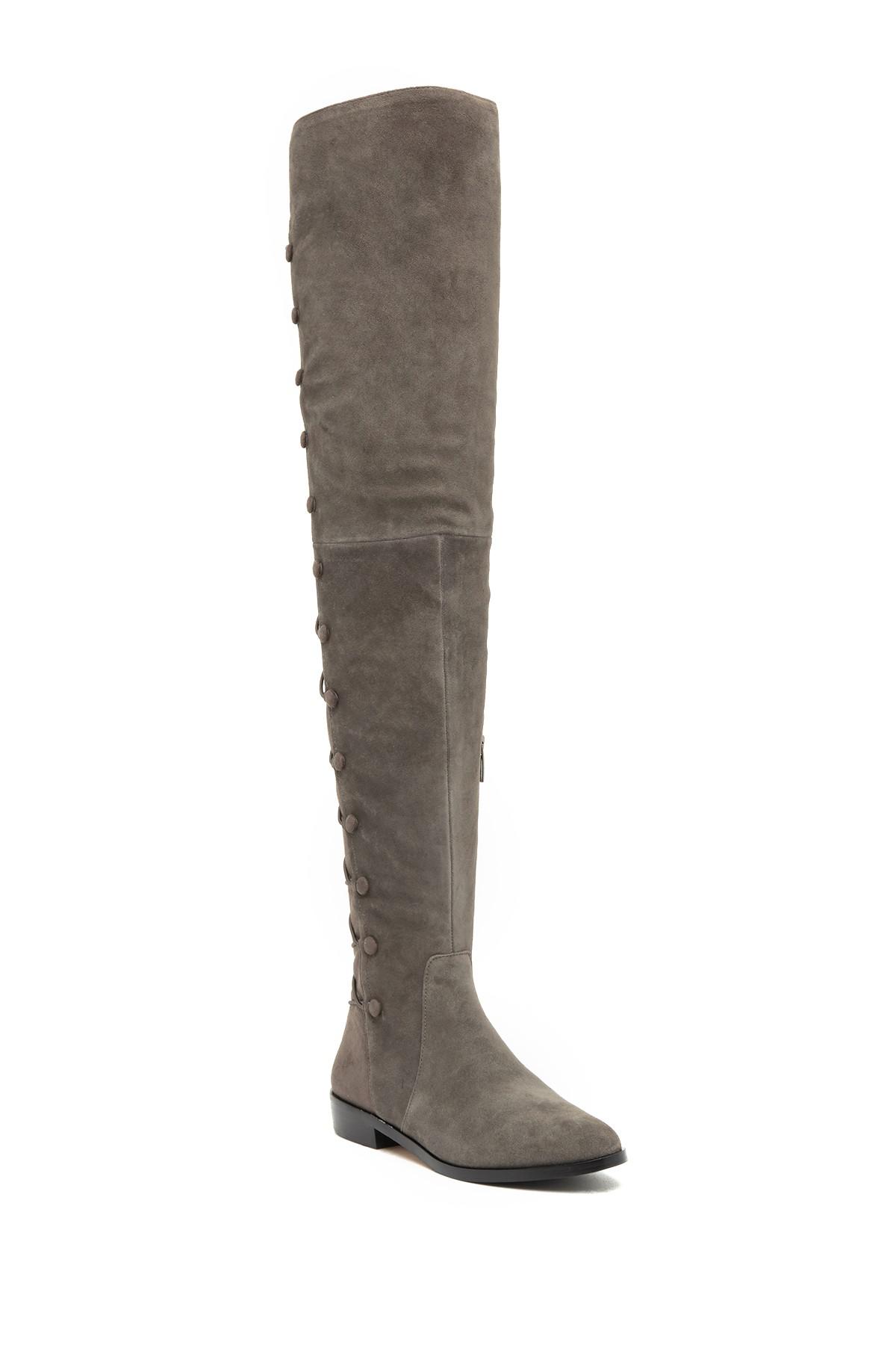 Vince Camuto Suede Croatia Over The Knee Boot in Grey 02 (Gray) - Lyst