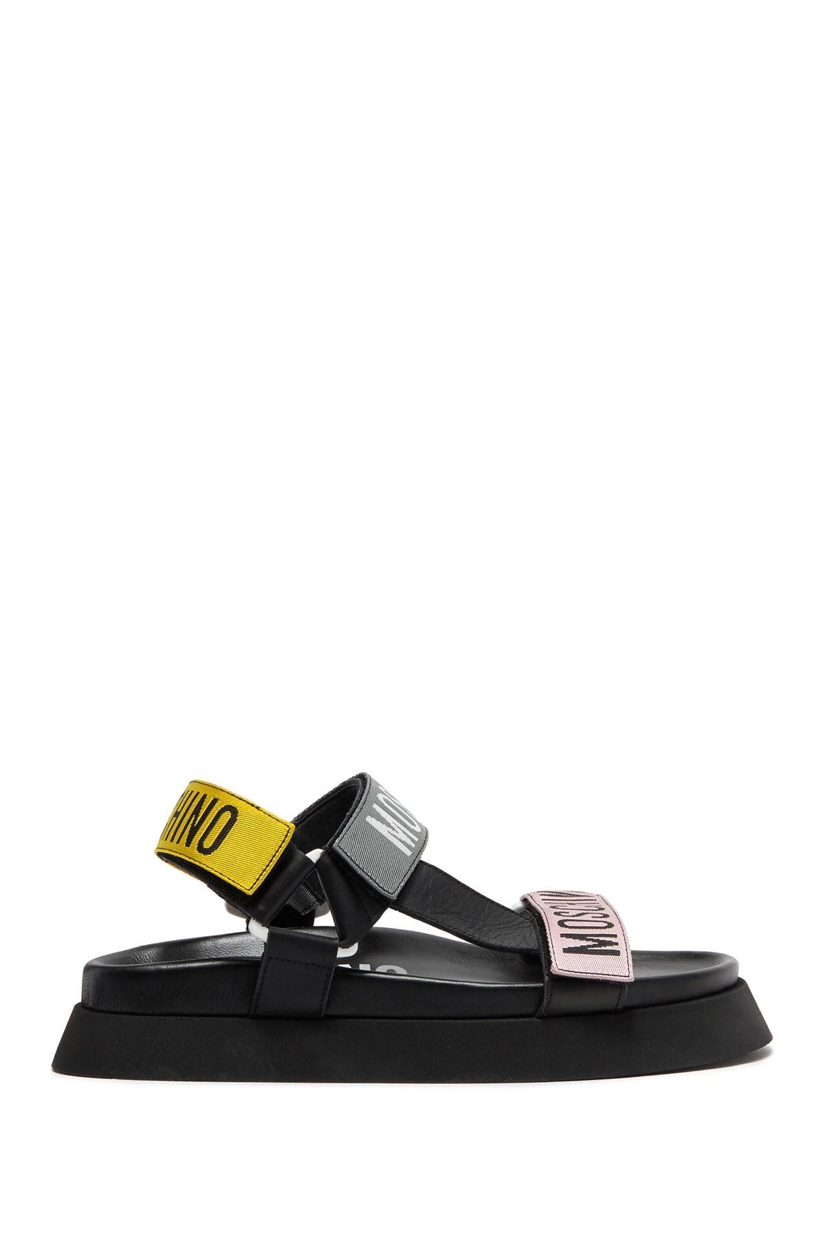 Moschino flatbed logo strap sandal Clearance