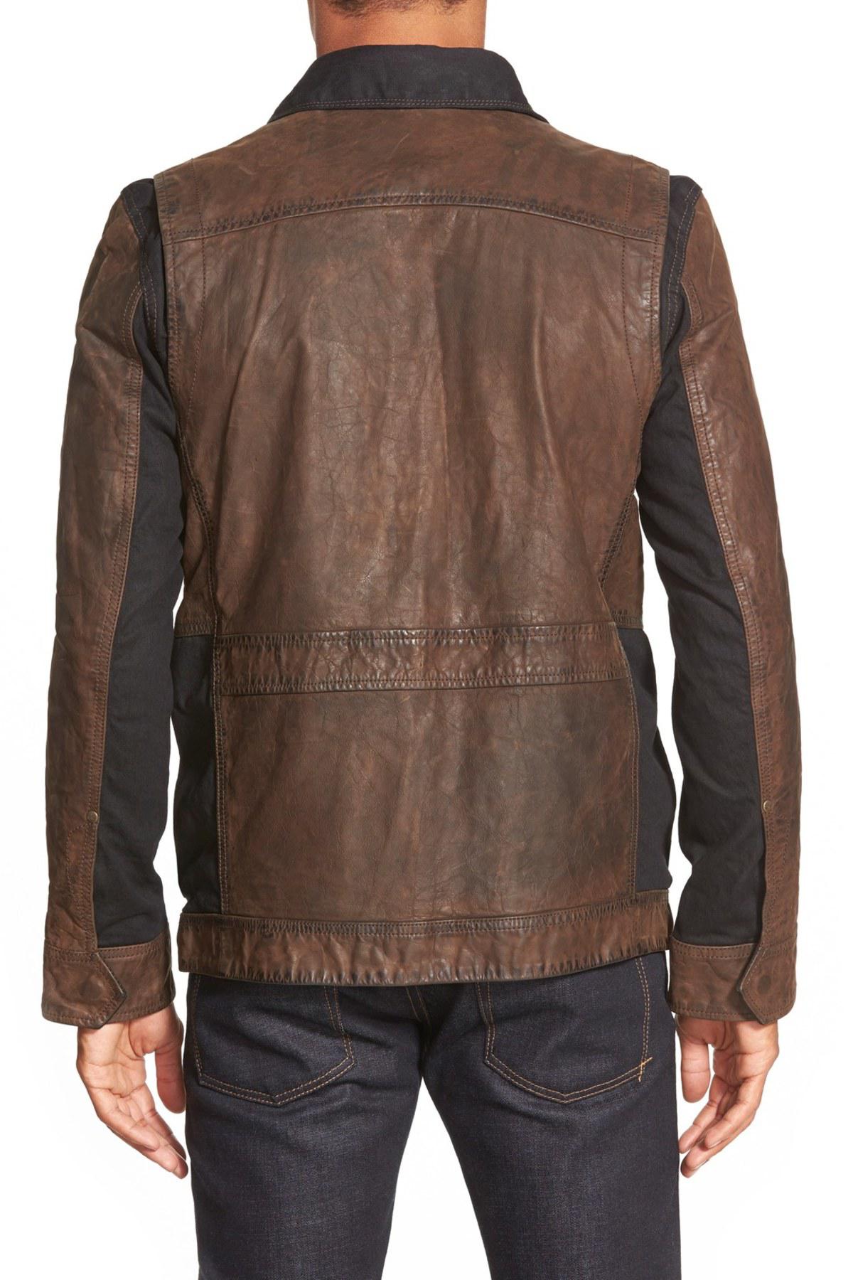 Timberland Tenon Leather And Twill Mixed Media Jacket In Cocoa Brown For Men Lyst 