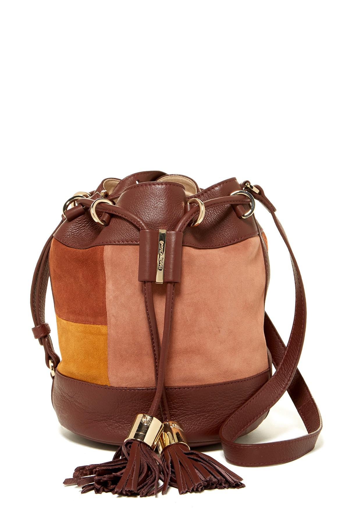 Lyst See By Chloé Vicki Suede Patchwork Bucket Bag In Brown Gallery Previously Sold At Nordstrom Rack Women S See By Chloe Vicki Bucket Bag
