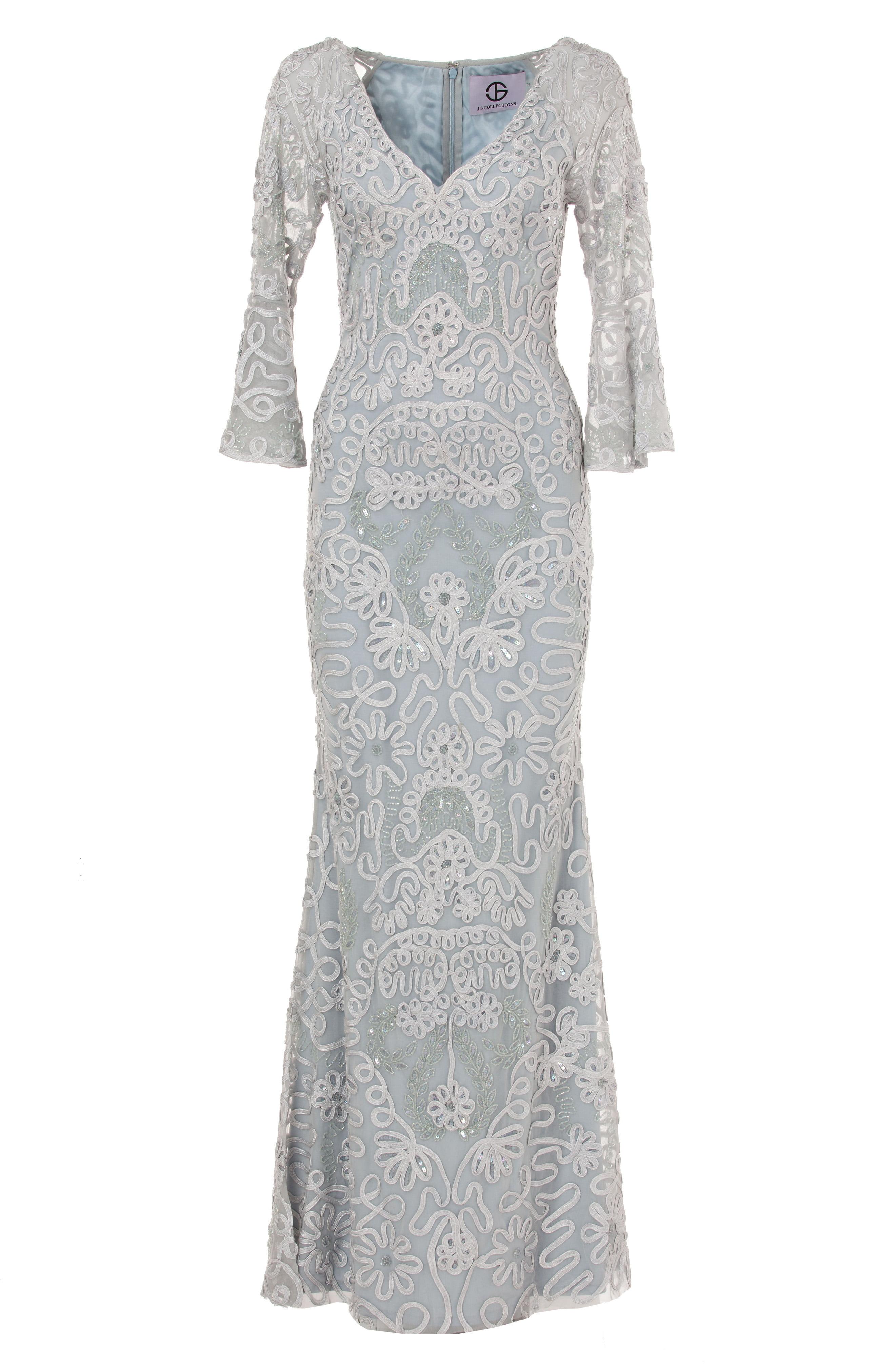 soutache embroidered blouson dress