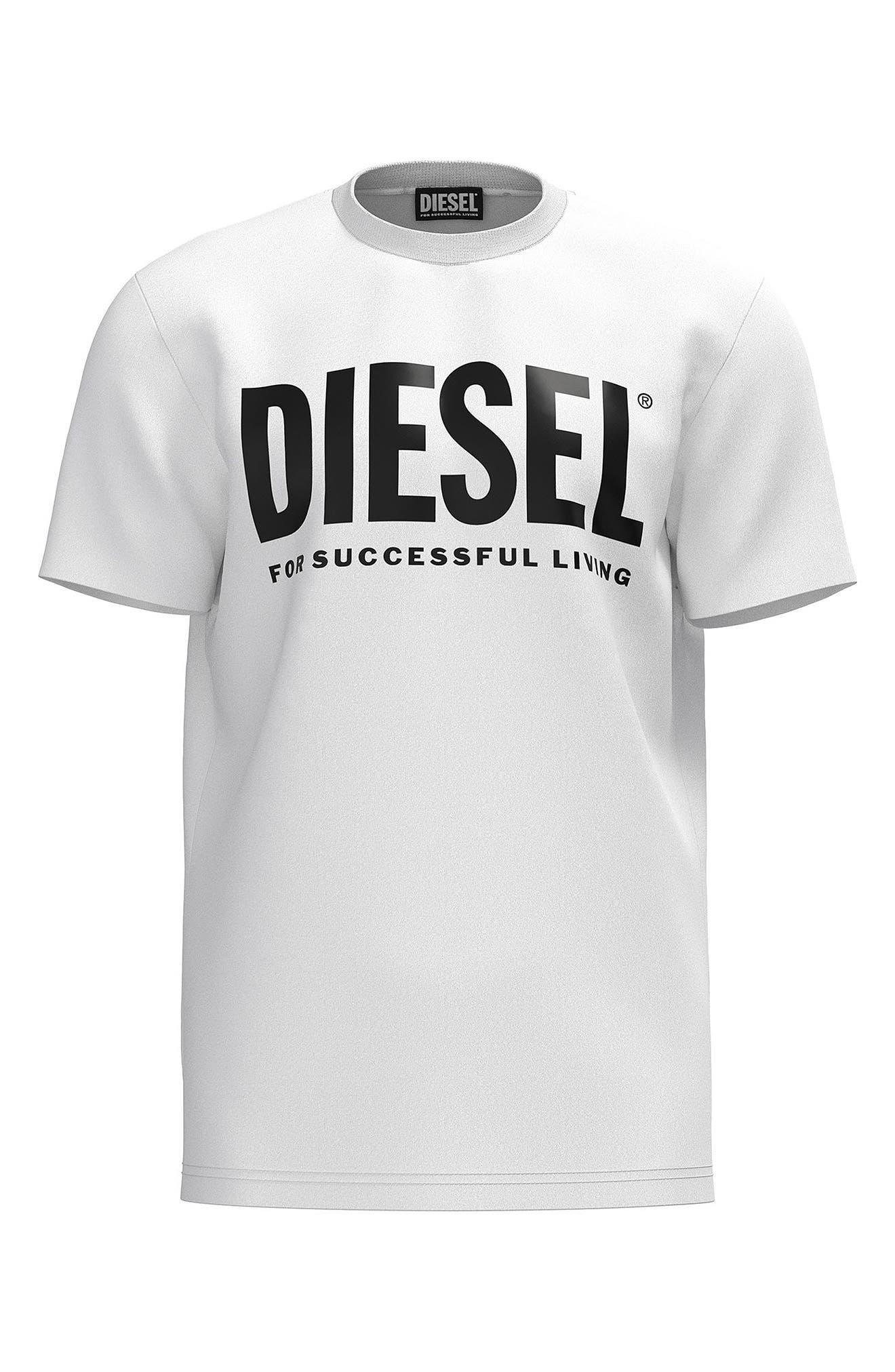 DIESEL T-diegos Cotton Graphic Logo Tee in White for Men | Lyst