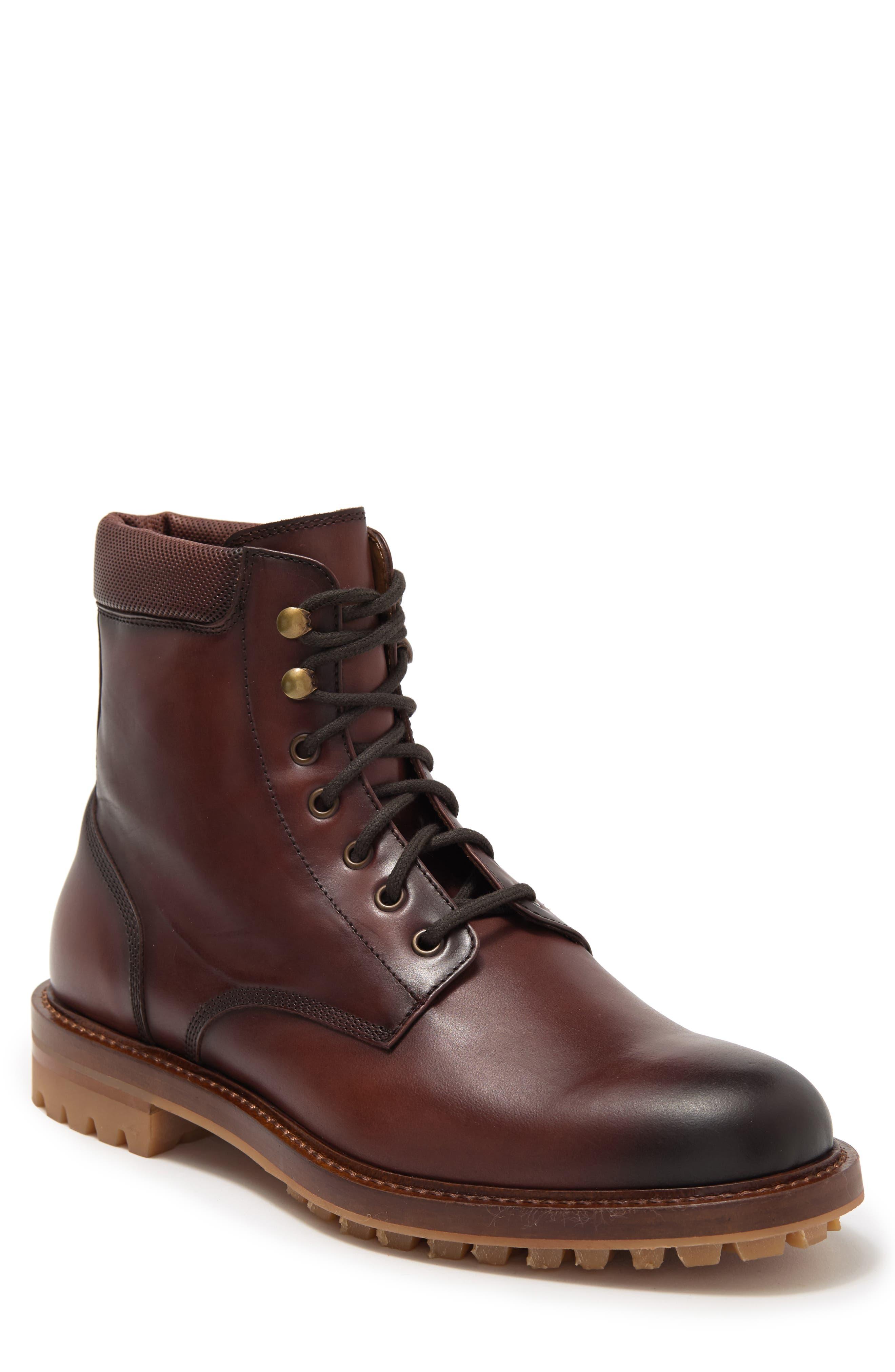 Antonio Maurizi Plain Toe Lug Leather Combat Boot in Brown for Men | Lyst