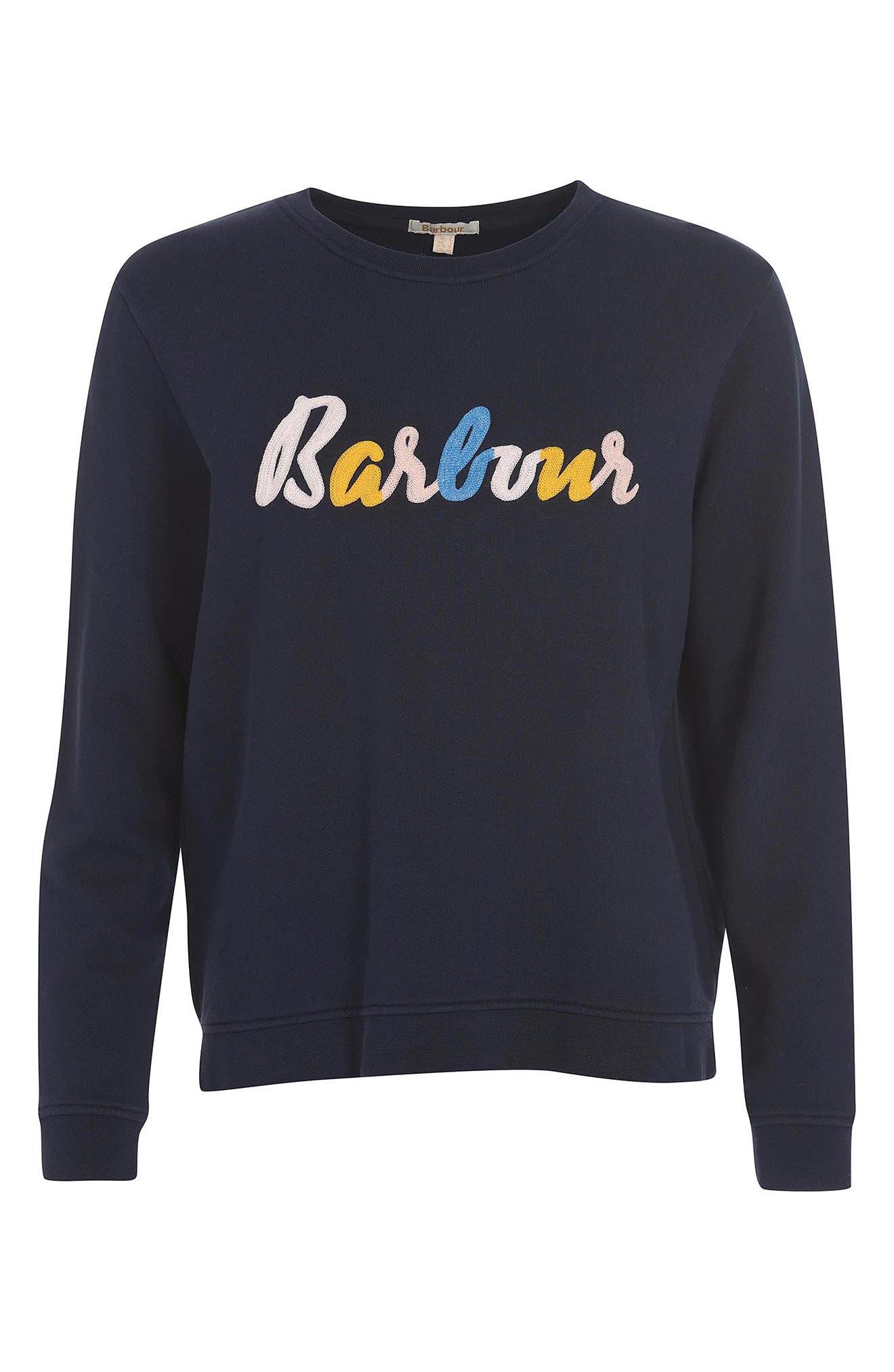 Barbour Blyth Logo Cotton Sweater In Navy At Nordstrom Rack in
