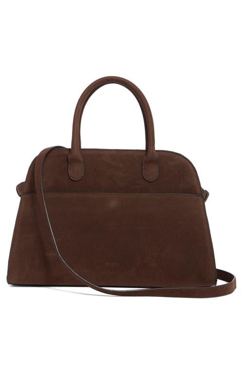 BCBGMAXAZRIA Suede Structured Satchel Bag in Brown | Lyst