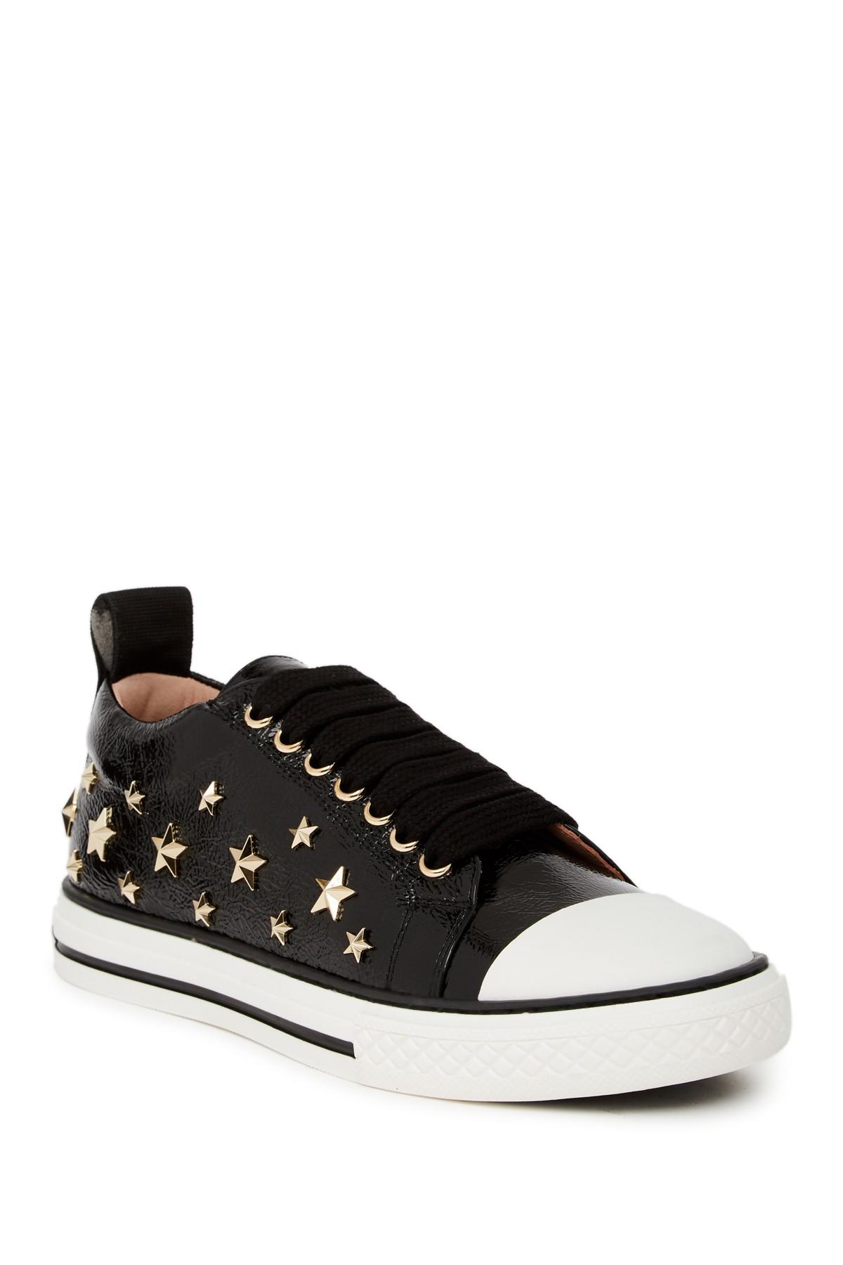 RED Valentino Leather Star Studded Sneaker in Black - Lyst