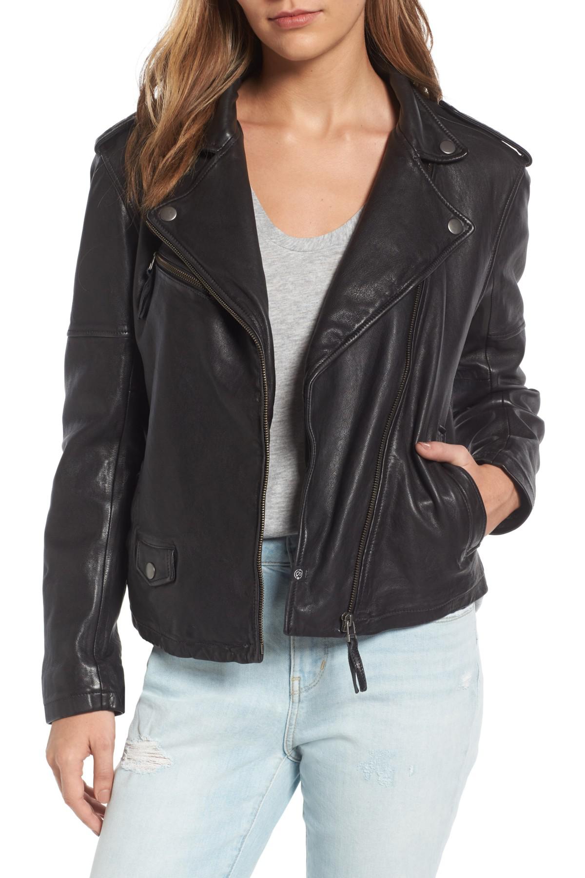 Treasure & Bond Leather Moto Jacket in Black | Lyst