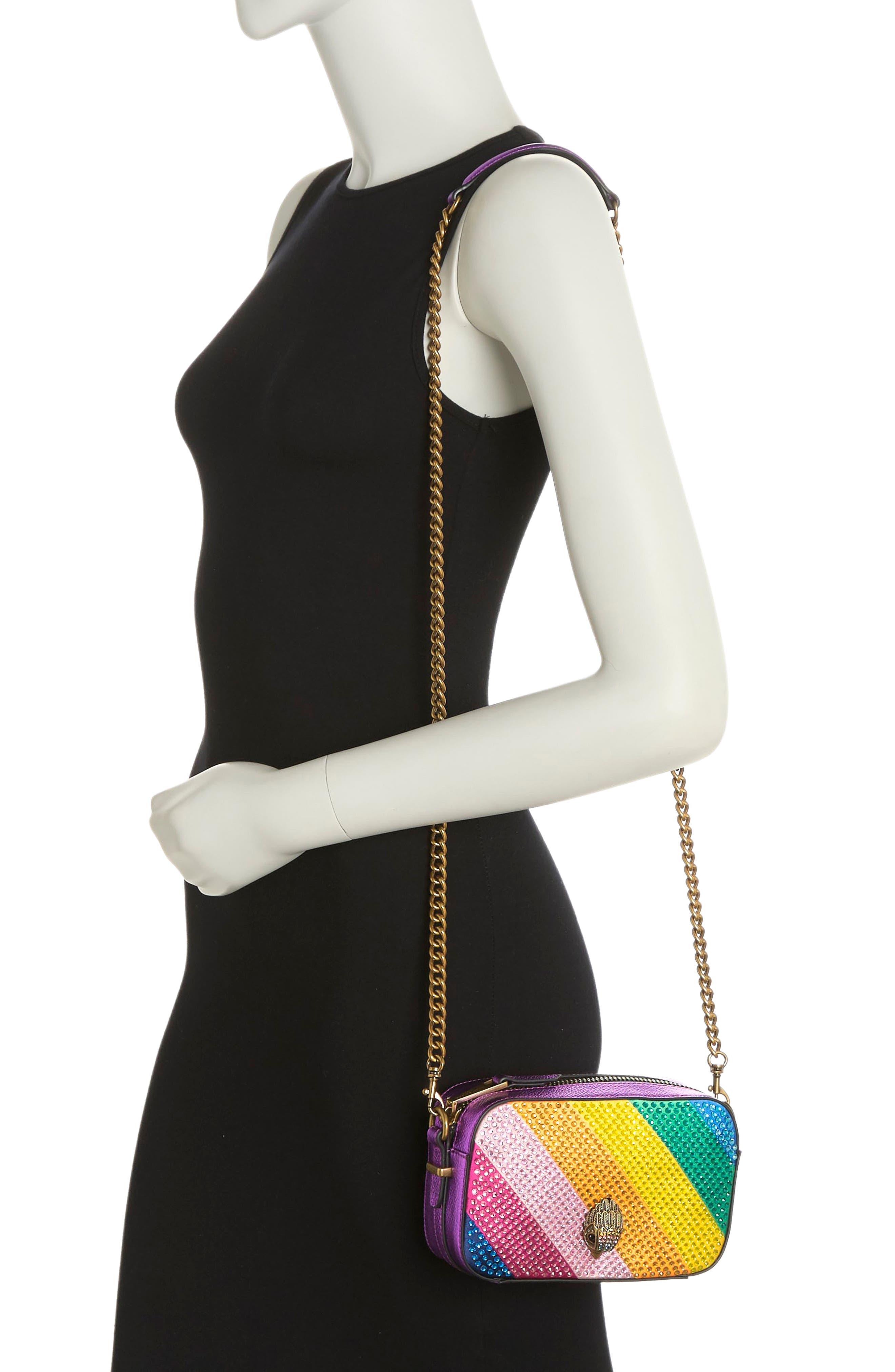 Kurt Geiger Kensington Small Embellished Camera Bag In Rainbow Multi At