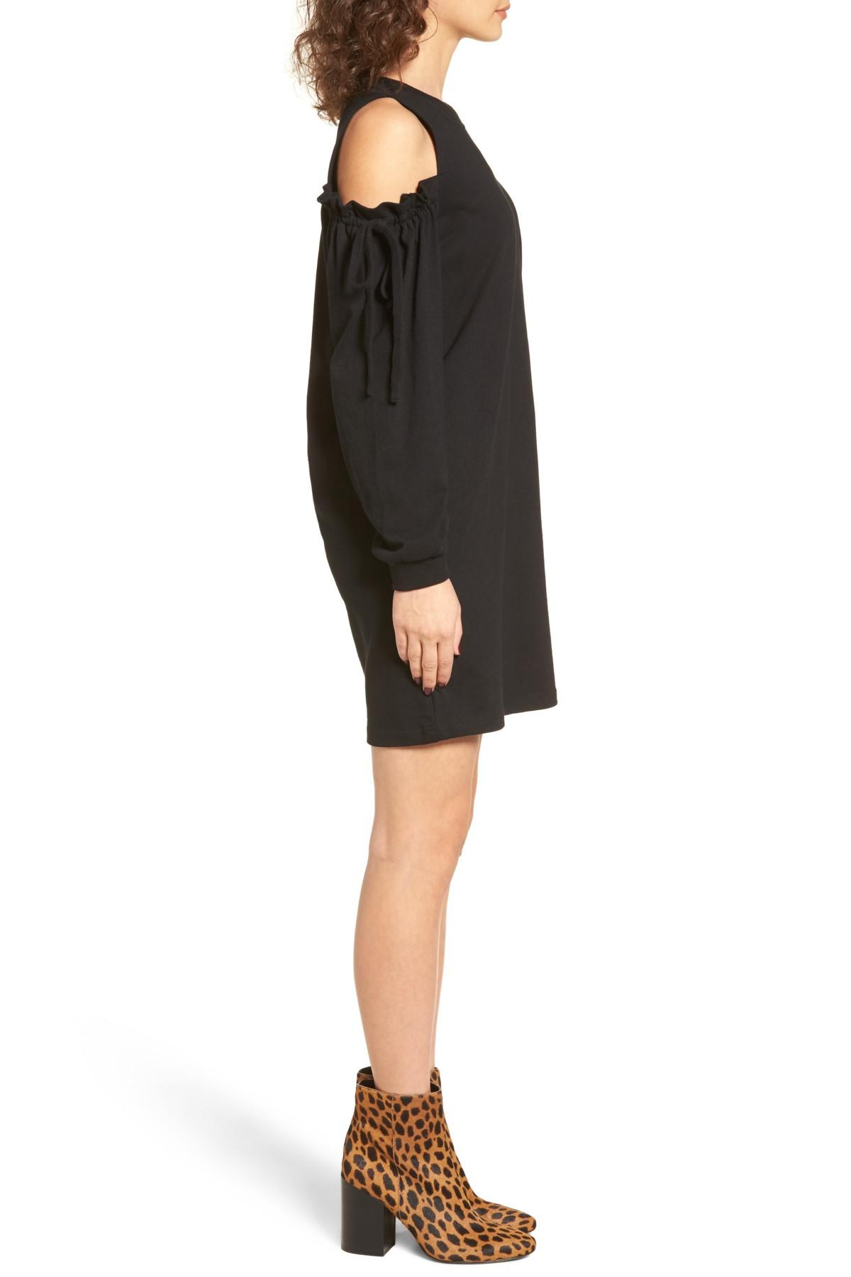 cold shoulder sweatshirt dress
