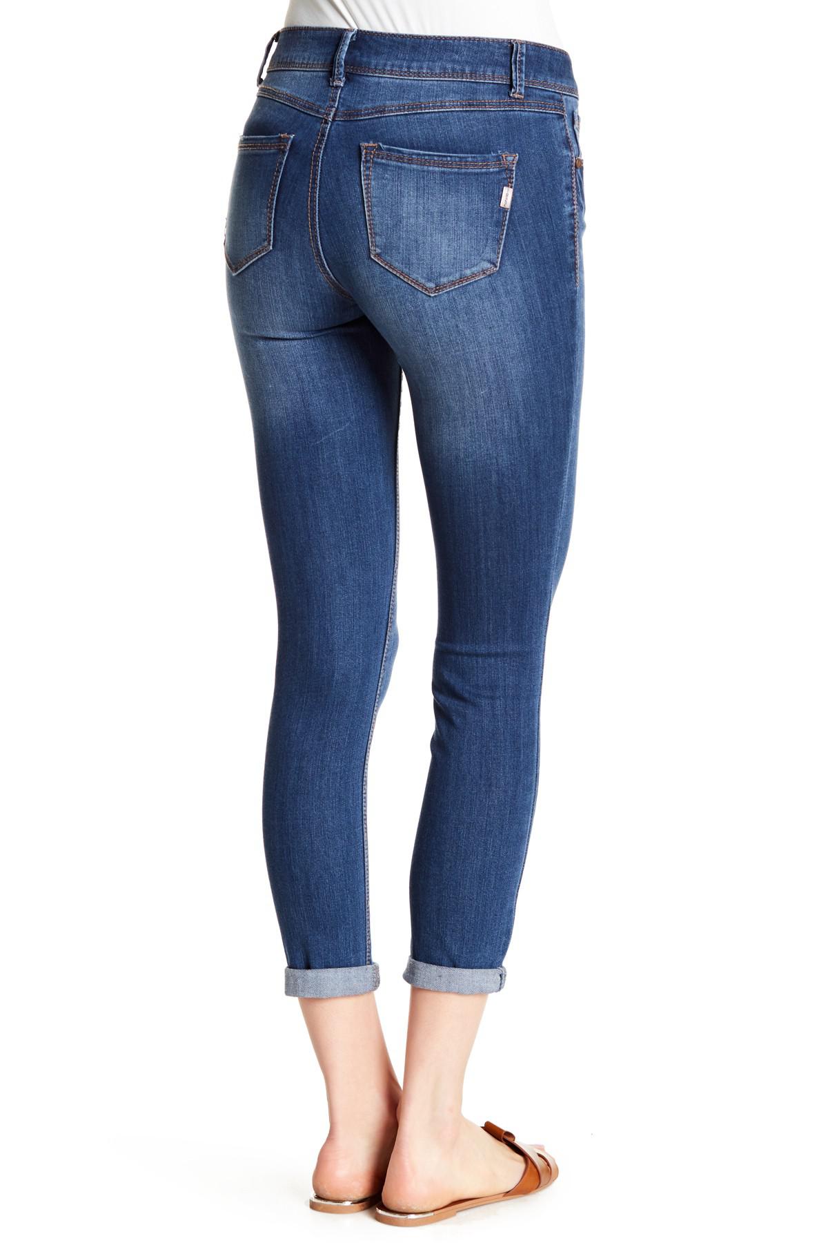 1822 Denim Adrianna Crop Skinny Jeans in Blue | Lyst