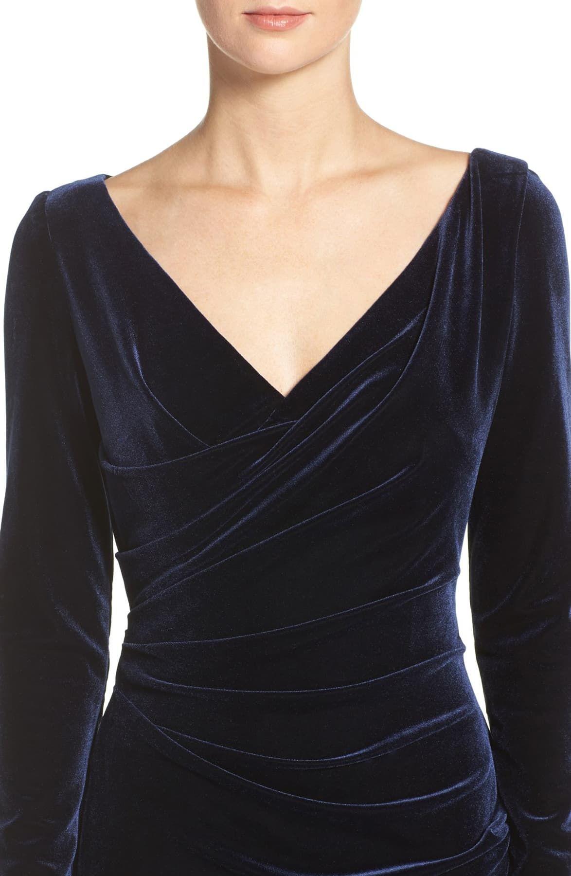 Vince Camuto Velvet Gown in Blue | Lyst