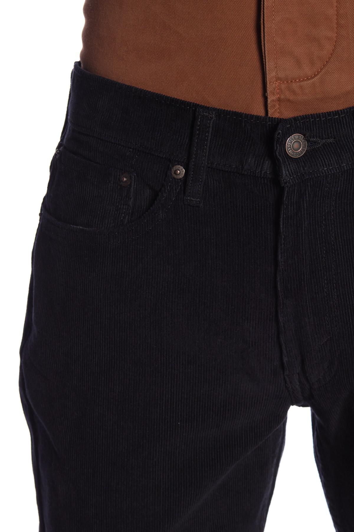 Levi's 514 Straight Mineral Black Corduroy Pants for Men | Lyst