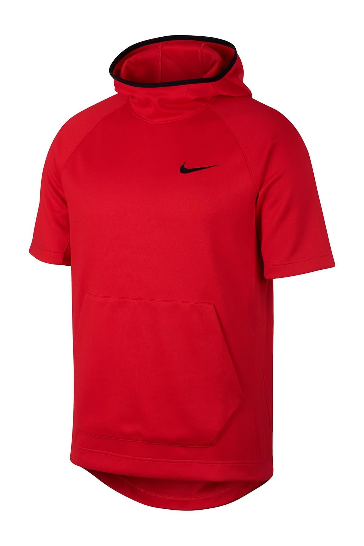 Nike Spotlight Short Sleeve Hoodie in Red for Men | Lyst