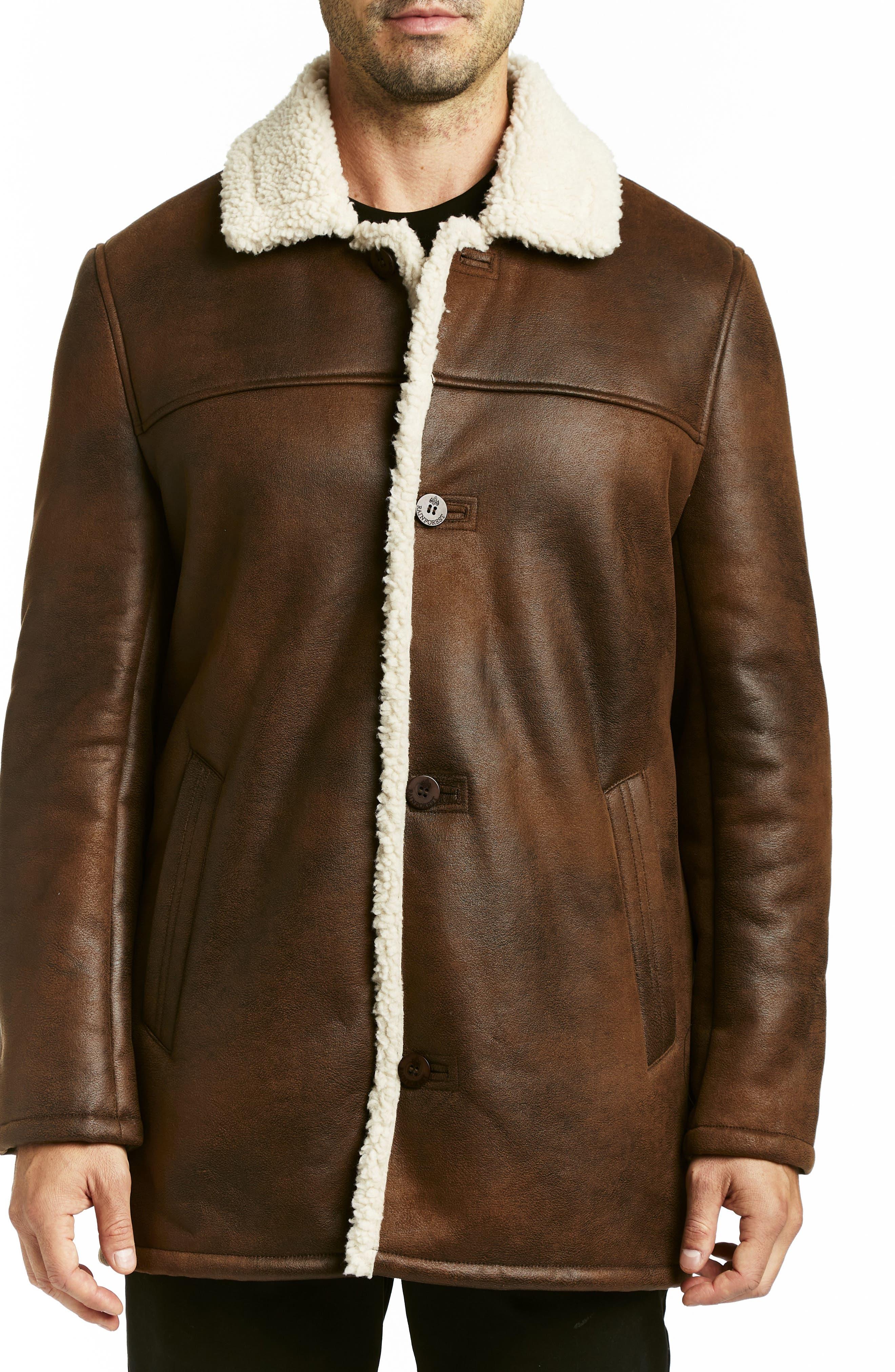 Rainforest Faux Shearling Trim Barn Coat in Brown for Men Lyst