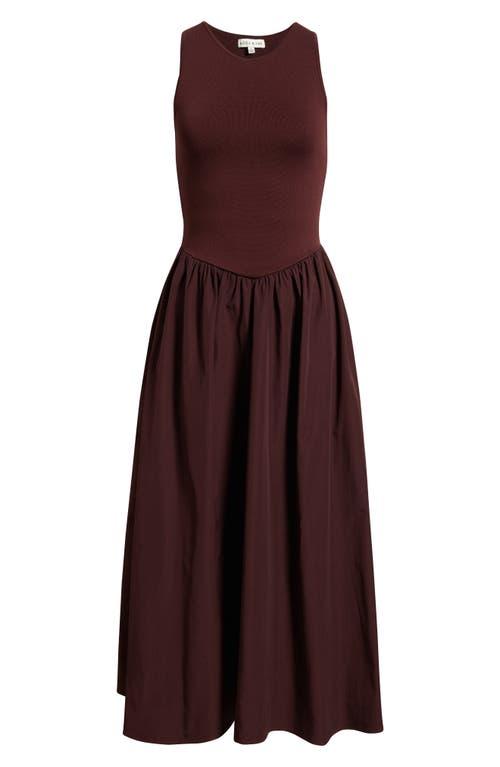 moon river brown sleeveless maxi dress Moon River long sleeveless dress