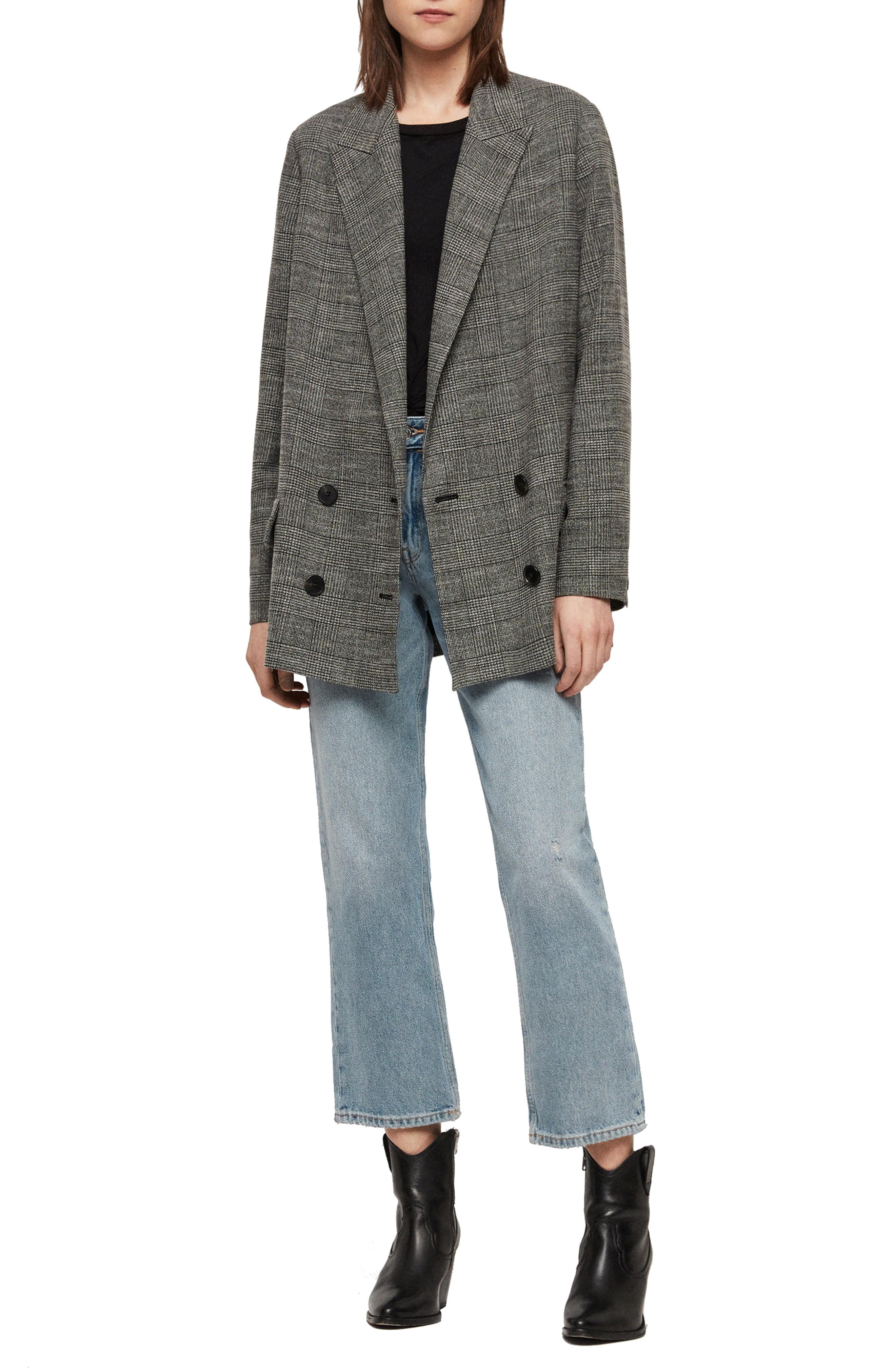 plaid oversized blazer