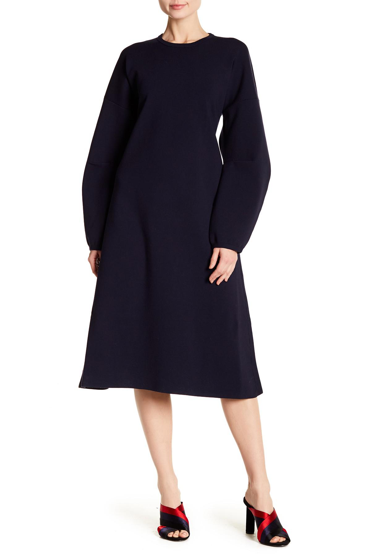 navy wool dress