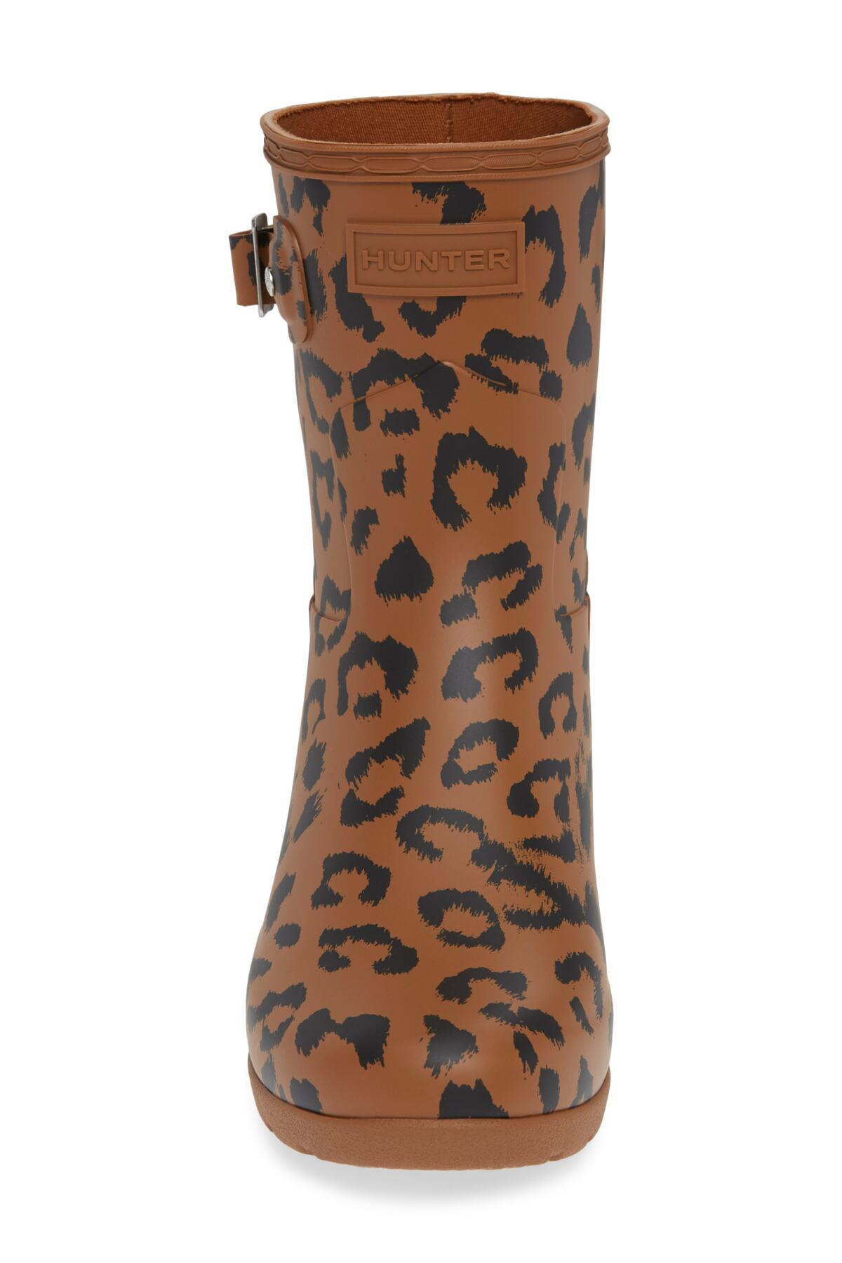 original leopard print refined short waterproof rain boot