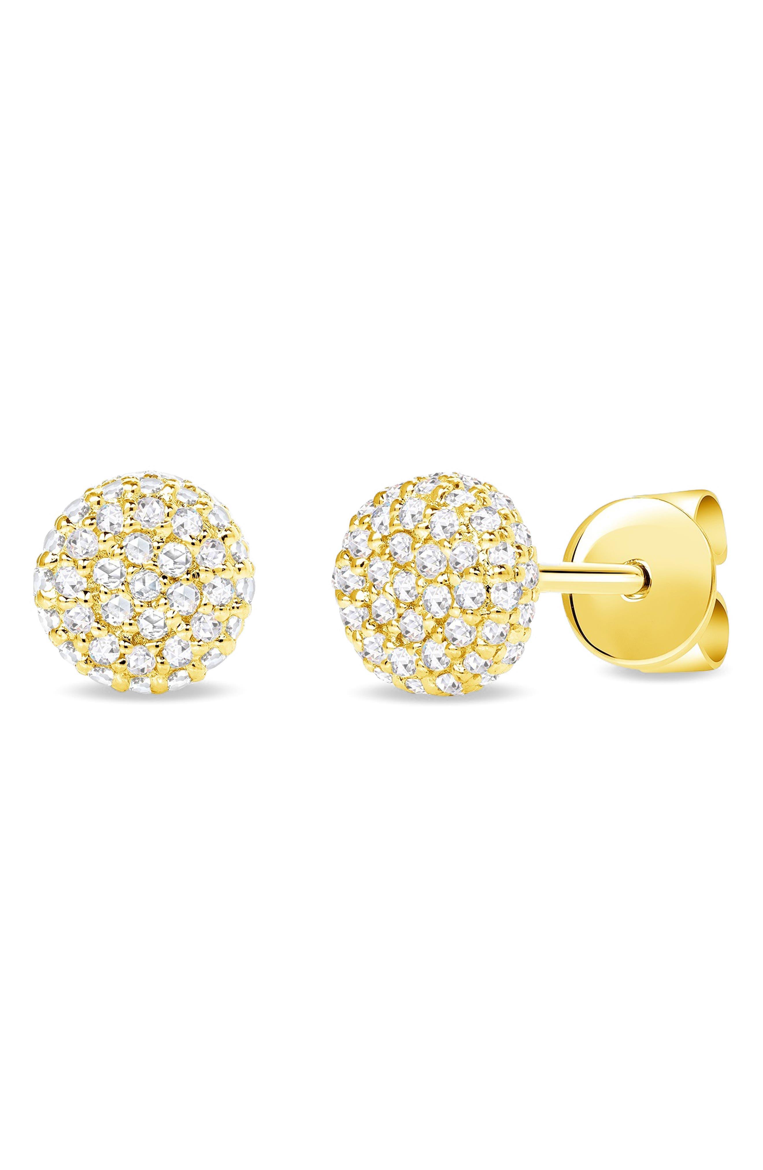 Ron Hami Diamond Stud Earrings in Metallic Lyst