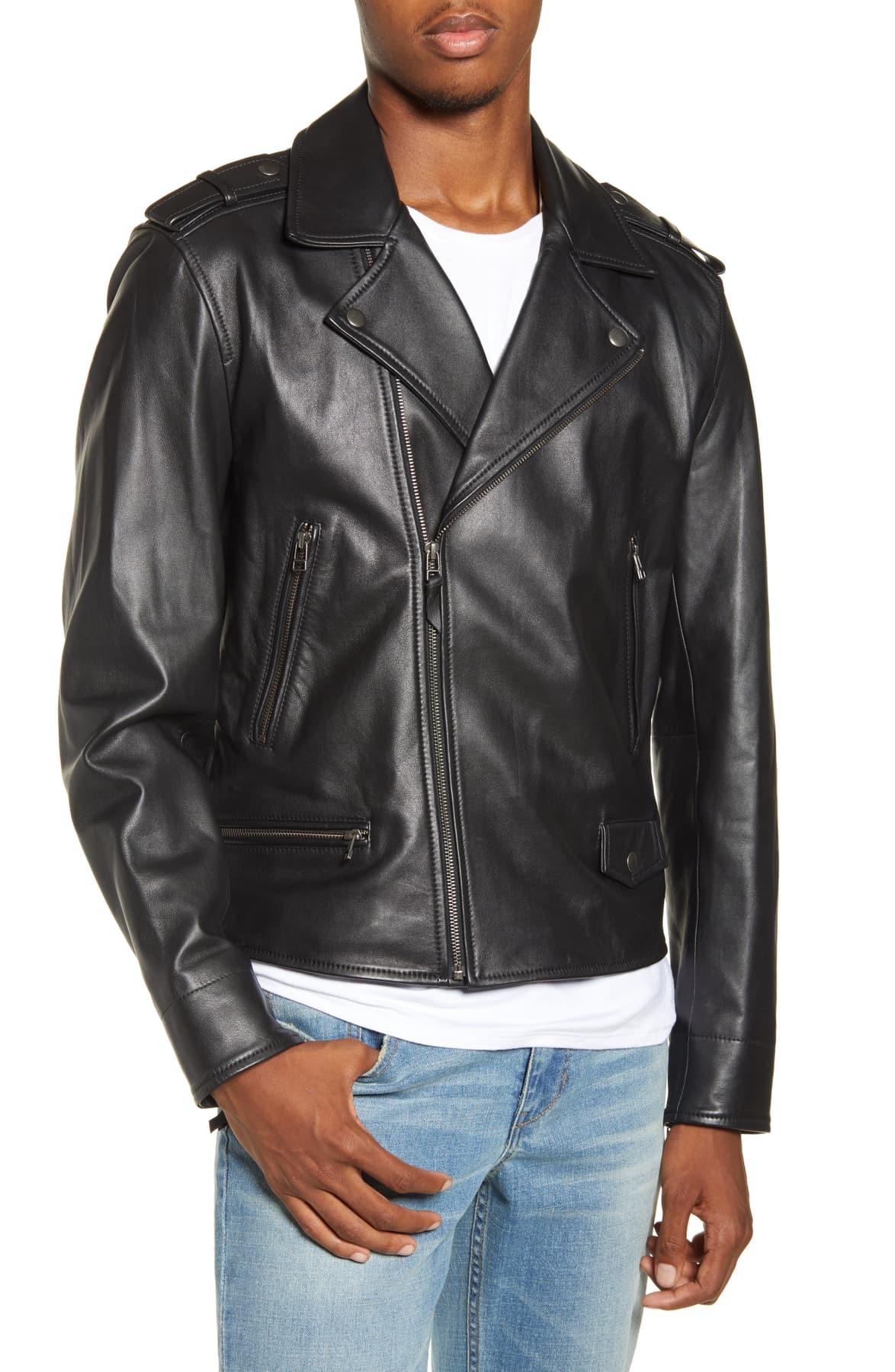 BP. X Alex Costa Leather Moto Jacket in Black for Men | Lyst