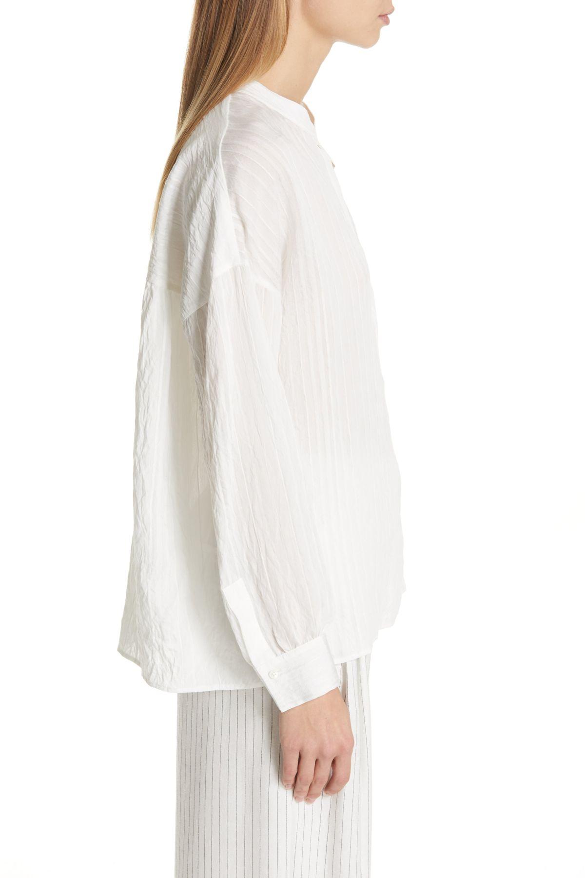 Vince Stripe Drop Sleeve Shirt in White Lyst